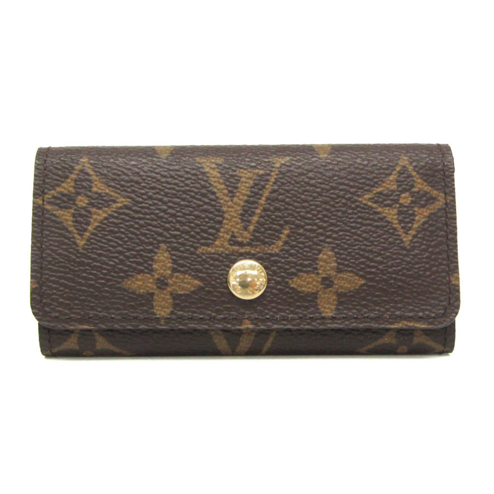 Vuitton Louis Keycase Monogram: Vuitton Louis Keycase Monogram The Louis Vuitton Monogram keycase boasts its iconic monogram pattern and sleek design, making it a stylish accessory for everyday use. With four secure key hooks and a