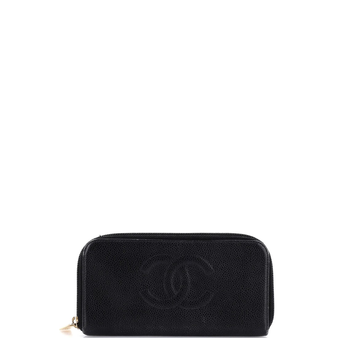 Timeless Zipped Wallet Caviar Long Chanel: Timeless Zipped Wallet Caviar Long Chanel Black Caviar Long Chanel Timeless Zipped Wallet features gold tone hardware and a classic design. Made from leather, this wallet measures 4" in height, 7.5" i