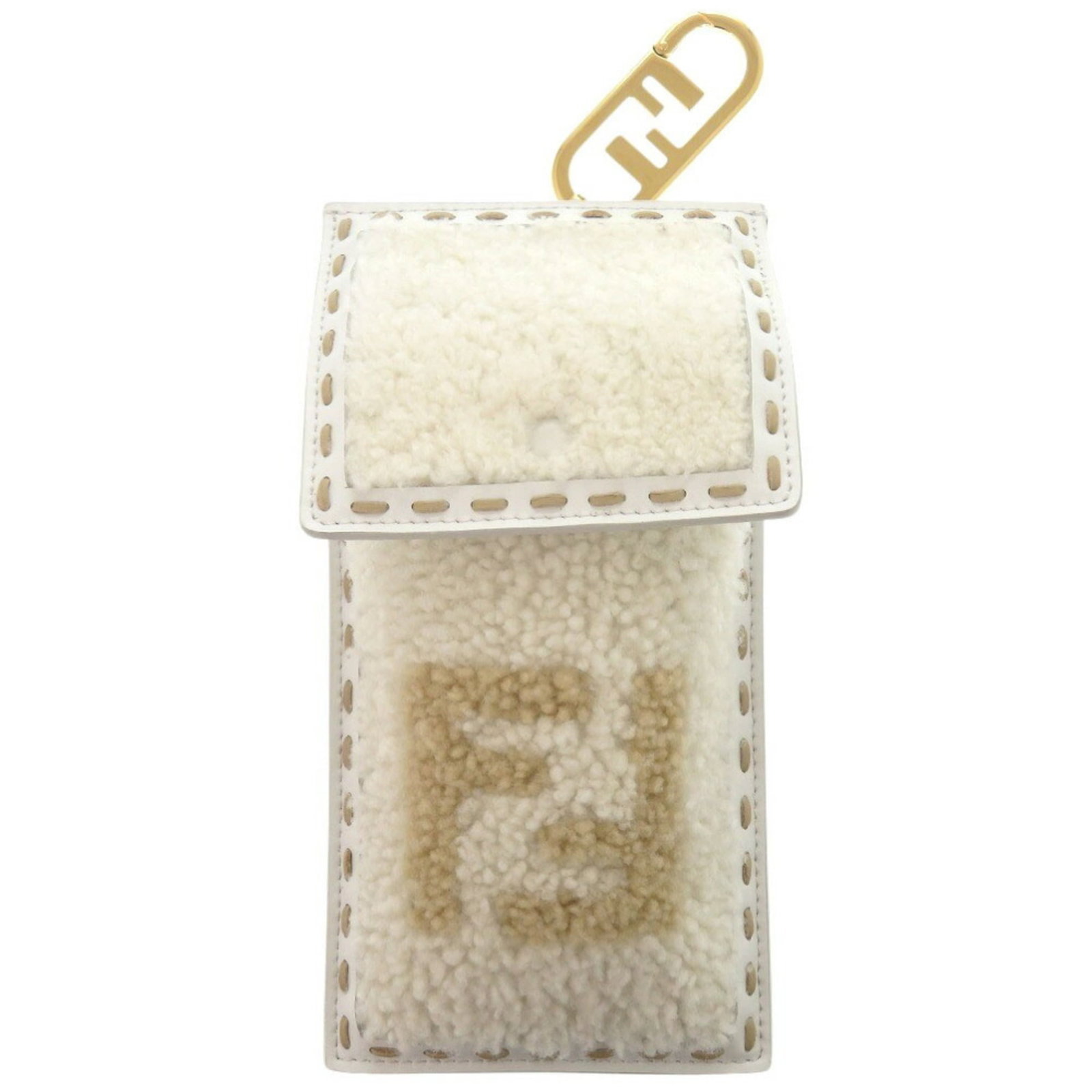 Fendi pouch leather: Fendi pouch leather White Fendi pouch leather, made from high-quality materials, features a classic design with clean lines and a sleek finish. The item comes in its original box and dust bag for adde