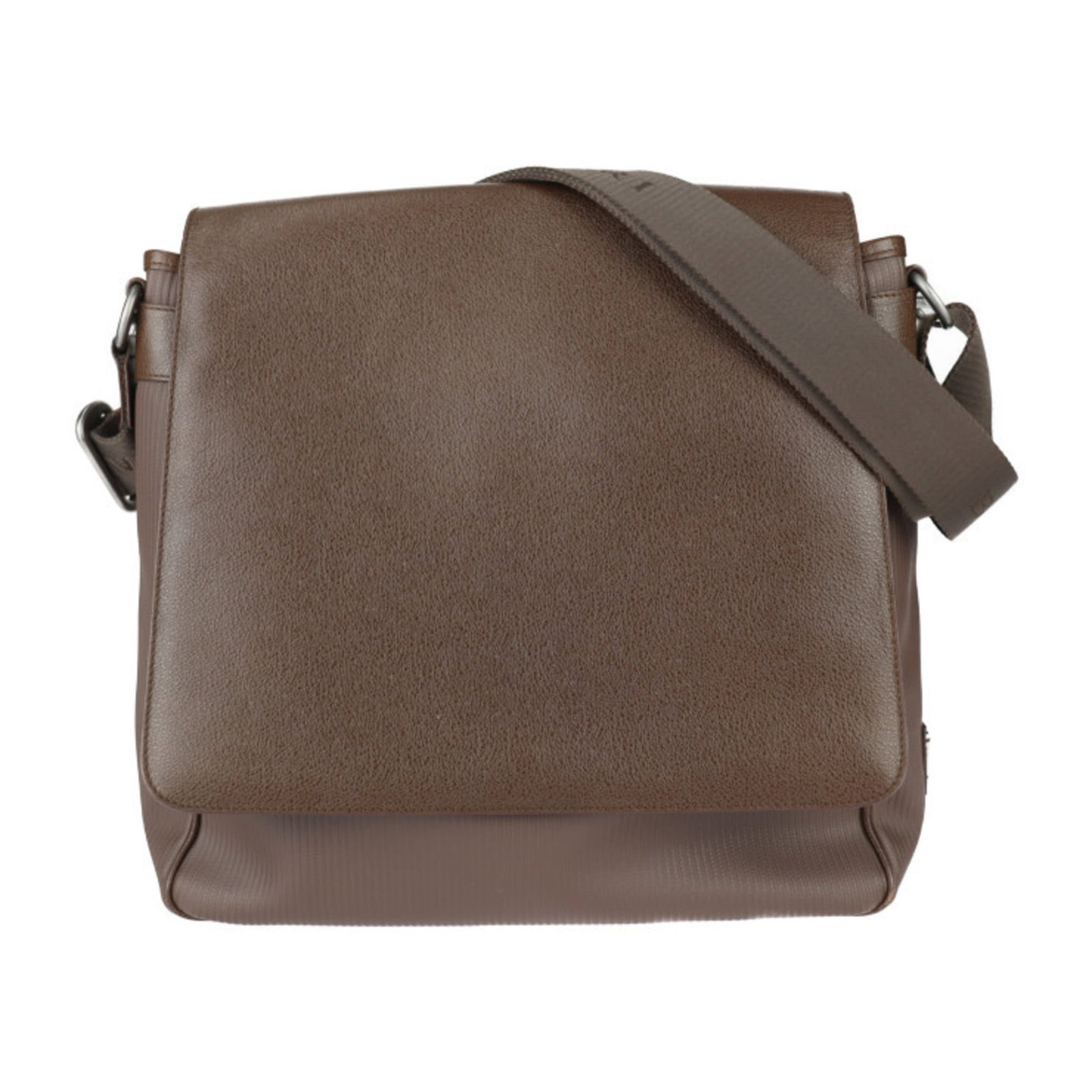Bvlgari Messenger Bag Shoulder Bag Pvc Leather: Bvlgari Messenger Bag Shoulder Bag Pvc Leather Bvlgari's Messenger Bag Shoulder Bag features a unique combination of PVC and leather materials, with a distinctive brown color and matte silver