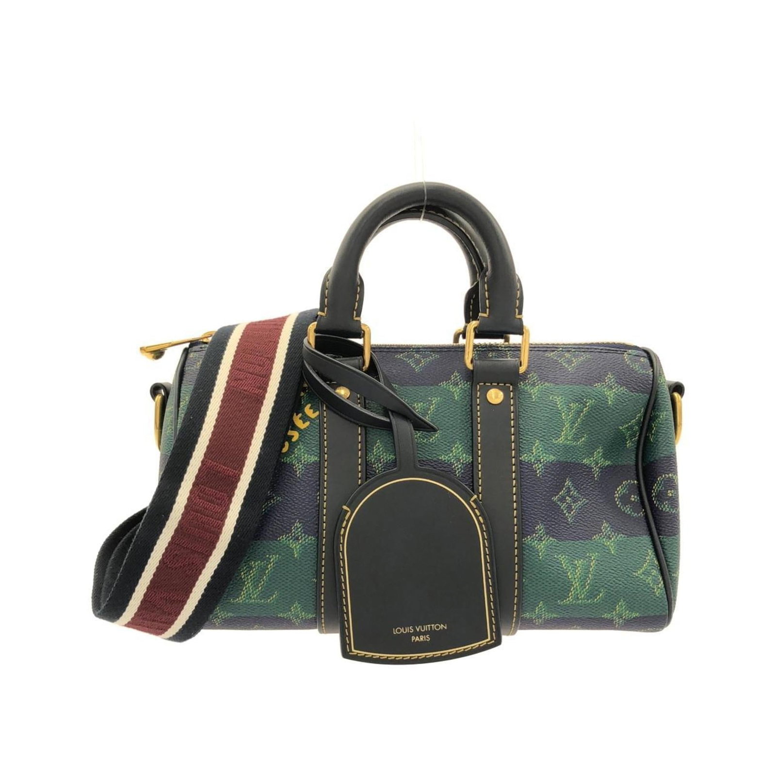 Boston Bag Coated Canvas by Louis Vuitton: Boston Bag Coated Canvas by Louis Vuitton Coated canvas construction provides durability and style to the Boston Bag by Louis Vuitton, featuring gold hardware for a touch of luxury. This compact bag
