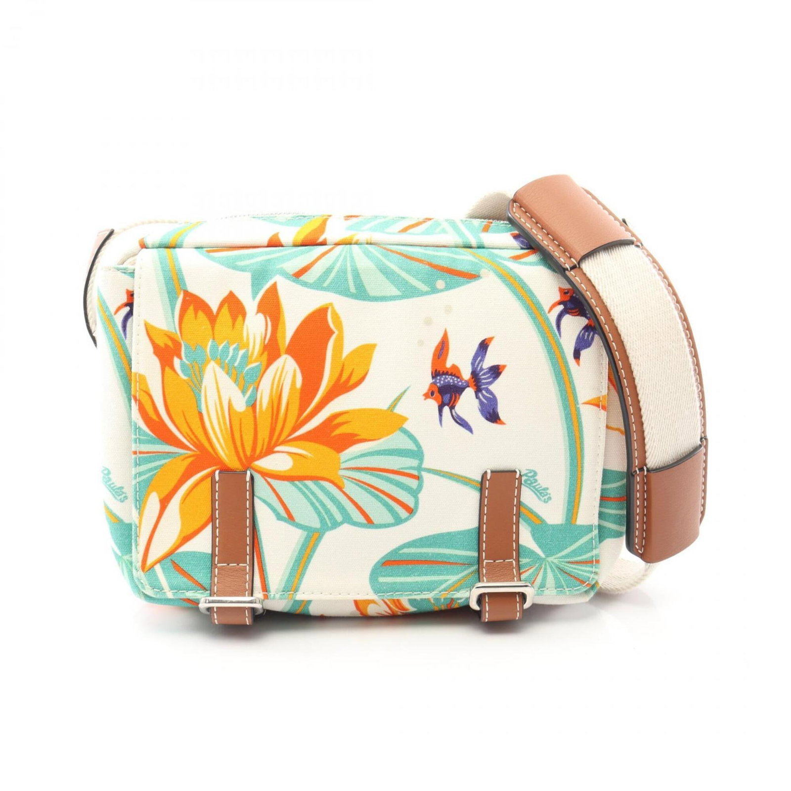 Canvas leather shoulder bag handbag by Loewe: Canvas leather shoulder bag handbag by Loewe Canvas and leather come together in this vibrant, multi-color shoulder bag from Loewe. With its unique blend of materials and bold design, this handbag sta