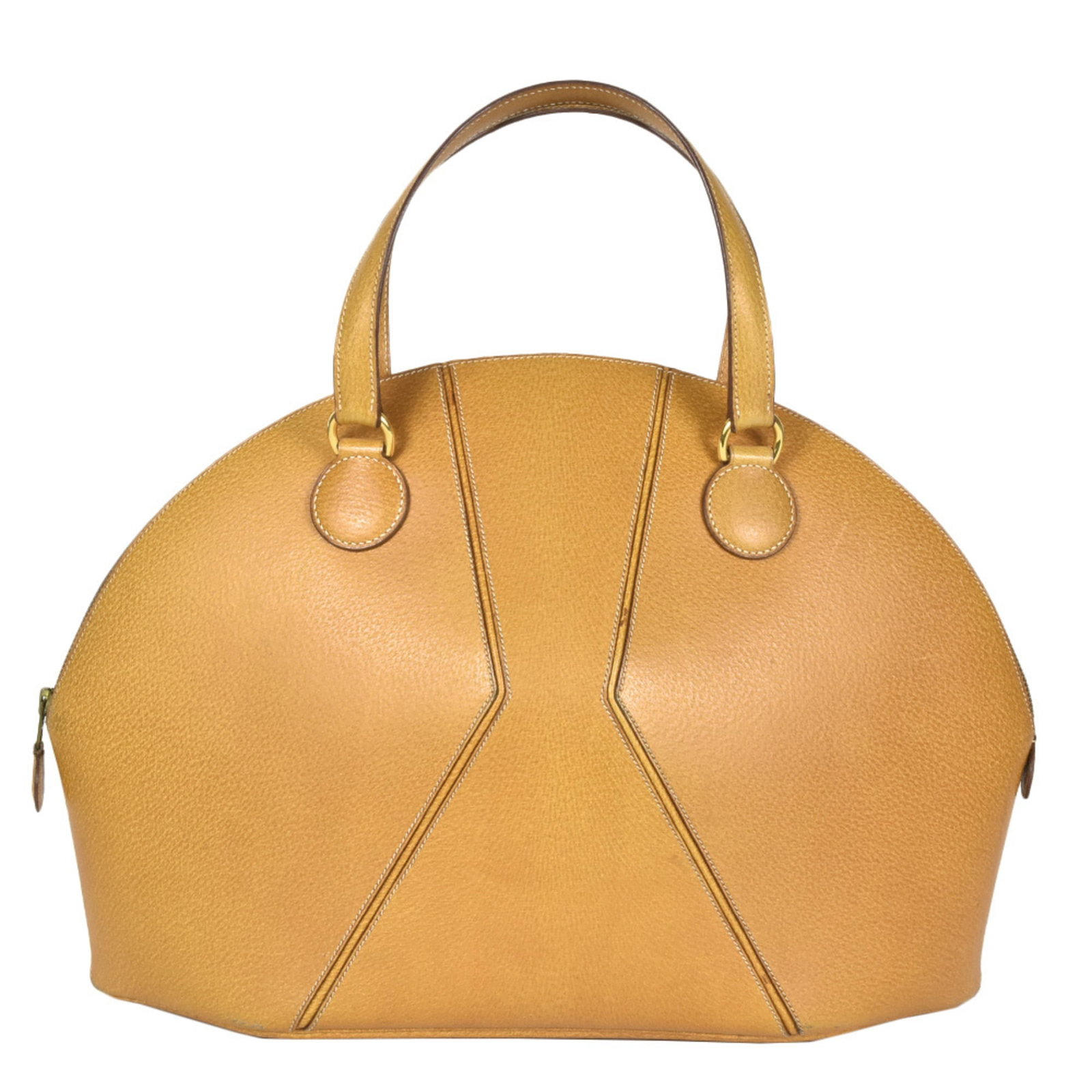 Handbag Leather by Hermes: Handbag Leather by Hermes Pigskin leather handbag from renowned luxury brand Hermes, featuring natural color and durable design. This stylish accessory comes with a dust bag for added protection and c