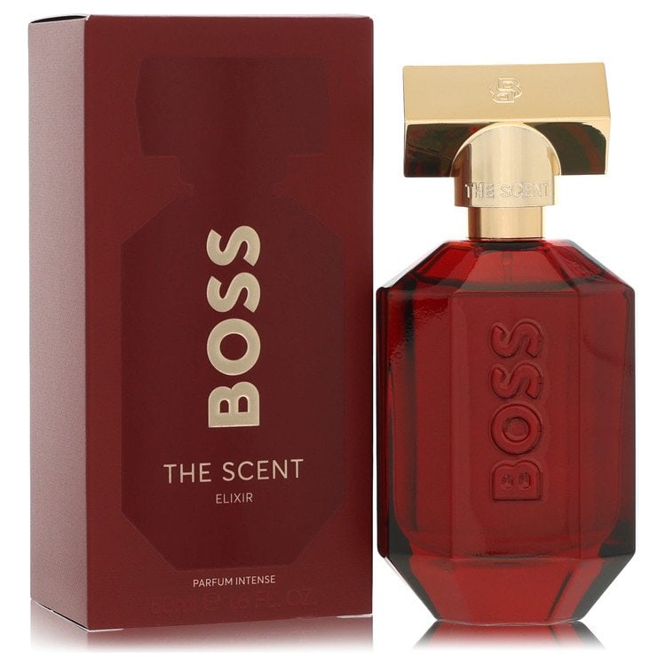 Boss The Scent Elixir by Hugo Boss Eau De Parfum Intense Spray 1.6 oz: Boss The Scent Elixir by Hugo Boss Eau De Parfum Intense Spray 1.6 oz 1.6 oz Eau De Parfum Intense Spray by Hugo Boss, The Scent Elixir, offers a rich and intense fragrance experience for women. This 
