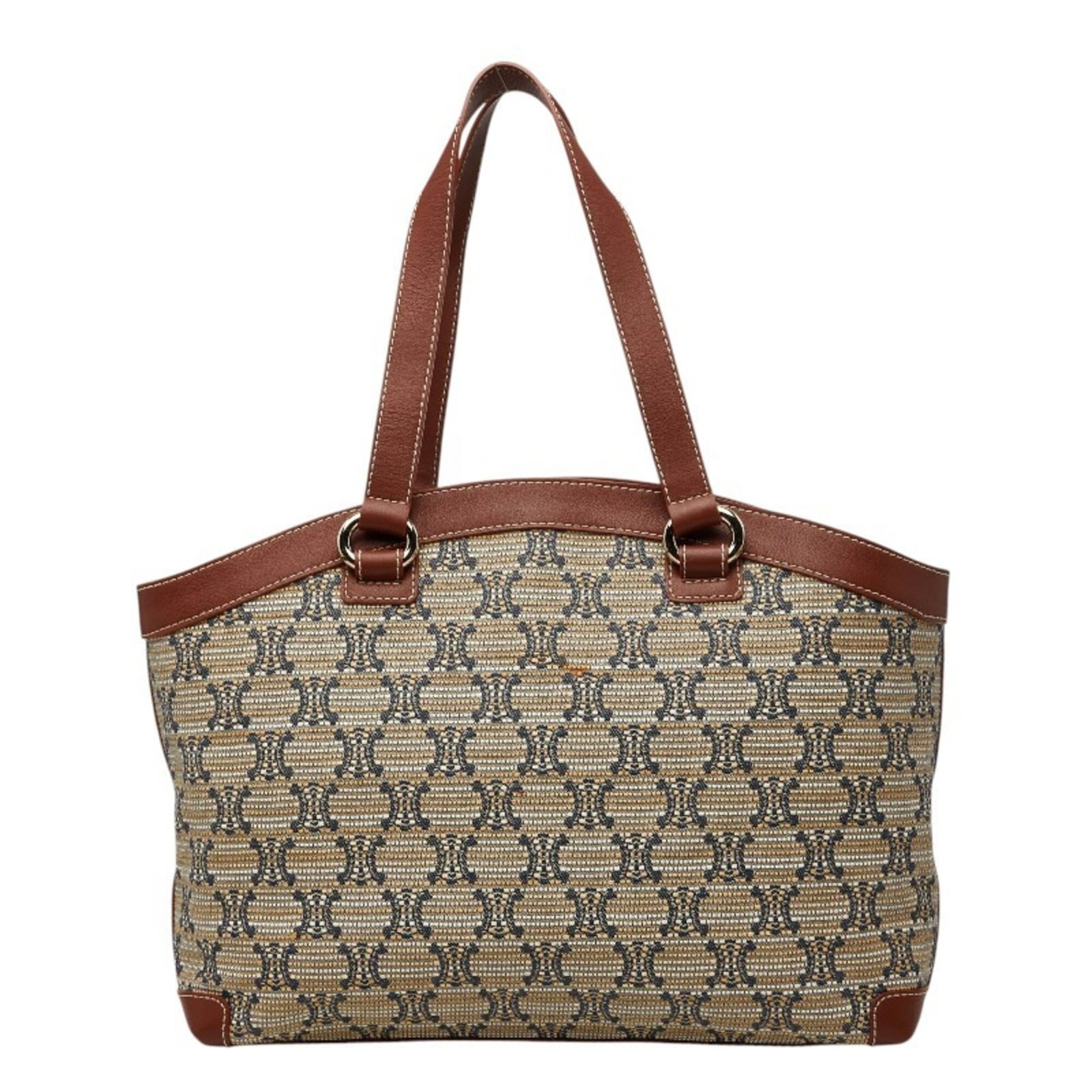 Celine Shoulder Bag Tote Bag Leather Canvas: Celine Shoulder Bag Tote Bag Leather Canvas This Celine Shoulder Bag Tote Bag features high-quality leather and canvas materials, with a classic beige and brown color combination. The bag measures 31c