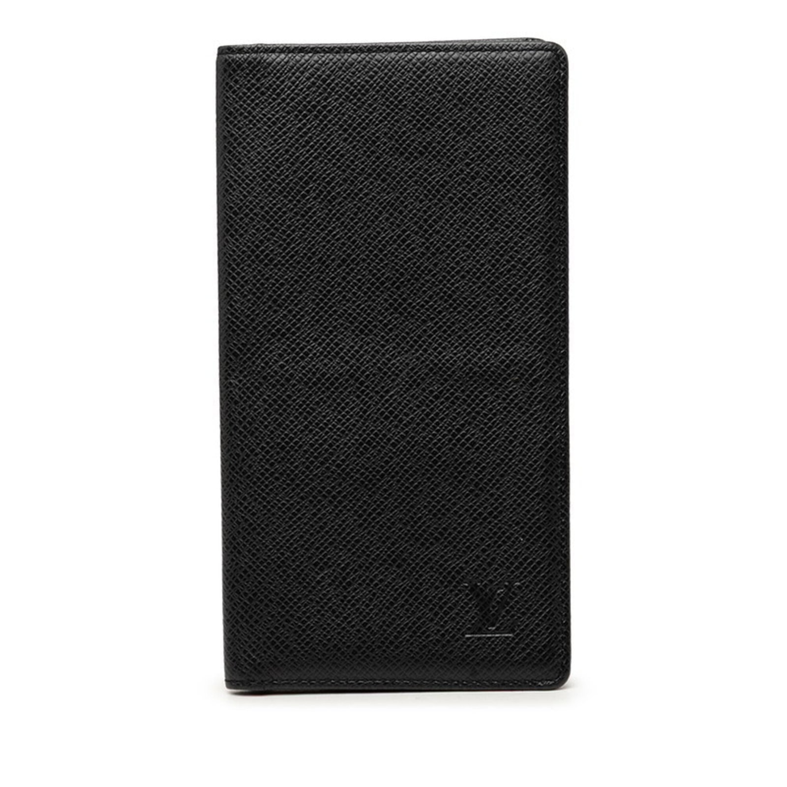 Long Wallet Bi Fold Leather Taiga Louis Vuitton: Long Wallet Bi Fold Leather Taiga Louis Vuitton Taiga leather construction provides a durable and long-lasting finish for this bi-fold wallet, while its black color offers a sleek and timeless