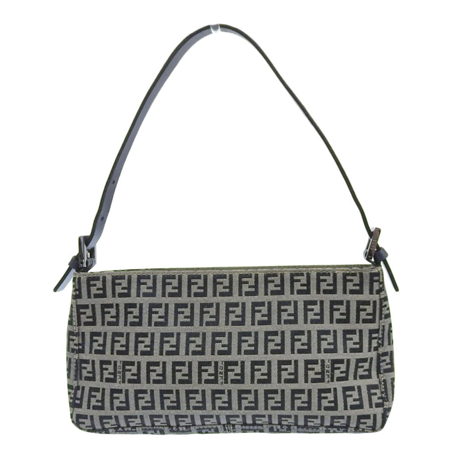 Canvas leather pouch by Fendi: Canvas leather pouch by Fendi Canvas and leather blend in this navy Fendi pouch, measuring 13.5cm x 26cm x 3.5cm. The canvas material provides a unique texture, while the leather adds a touch of sophi