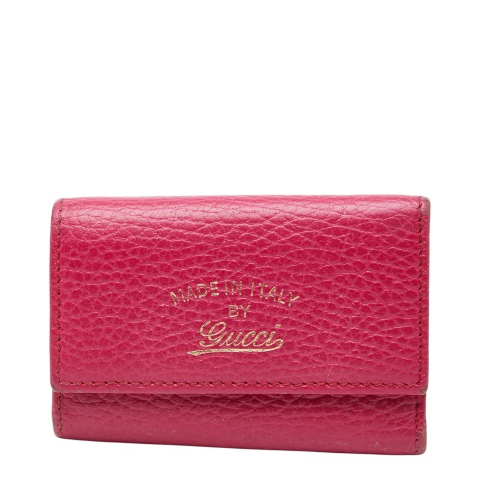 Keycase Leather by Gucci: Keycase Leather by Gucci Item Specifics: Brand: Gucci MPN: 354499 Type: Keycase Color: Pink Gender: Women Material: Leather Size (HxWxD): 6.5cm x 9.5cm x 1cm / 2.55'' x 3.74'' x 0.39'' Product Disclai