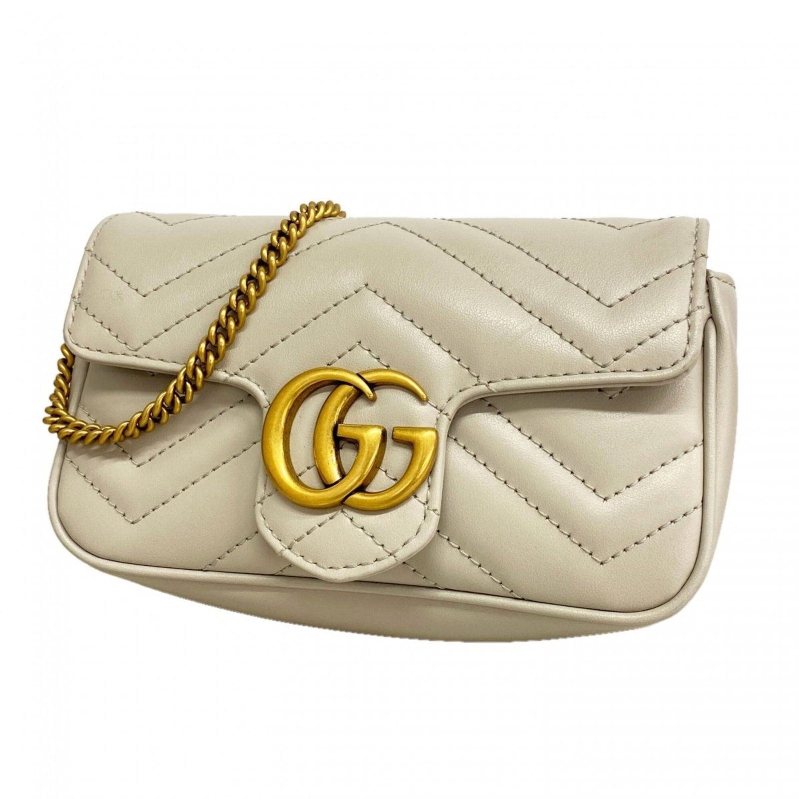 Gucci Shoulder Bag Leather: Gucci Shoulder Bag Leather The Gucci shoulder bag features a sleek gray leather design with gold hardware, making it a stylish and sophisticated accessory. Measuring 12cm x 16.5cm x 5cm, this compact
