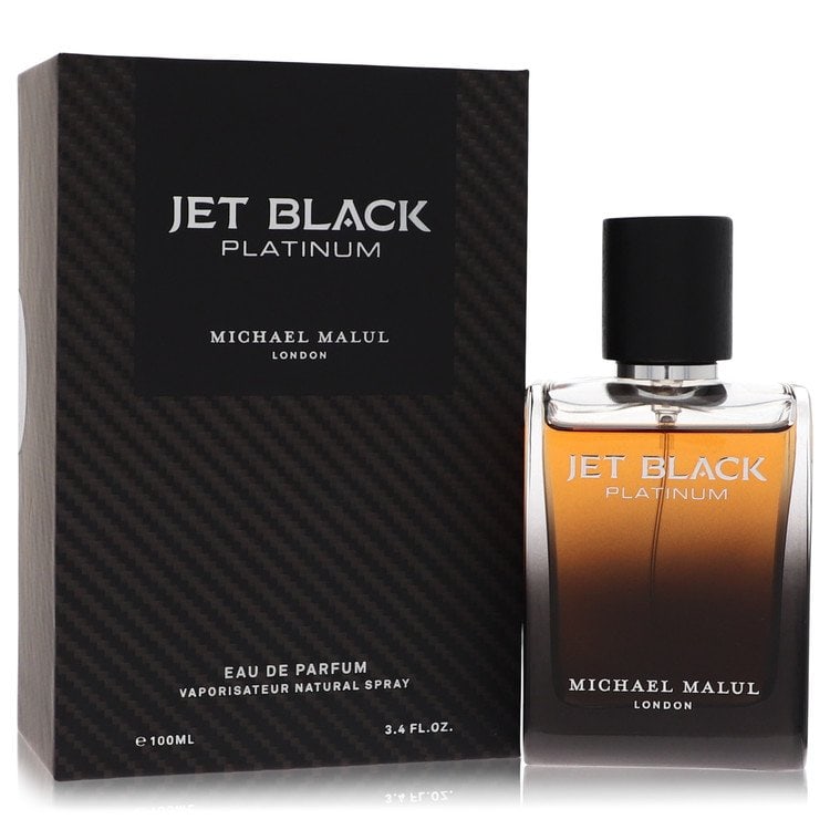 Jet Black Platinum by Michael Malul Eau De Parfum Spray 3.4 oz: Jet Black Platinum by Michael Malul Eau De Parfum Spray 3.4 oz Jet Black Platinum by Michael Malul Eau De Parfum Spray is a sweet and woody scent featuring toffee, spice, clove, anise, cinnamon, laven