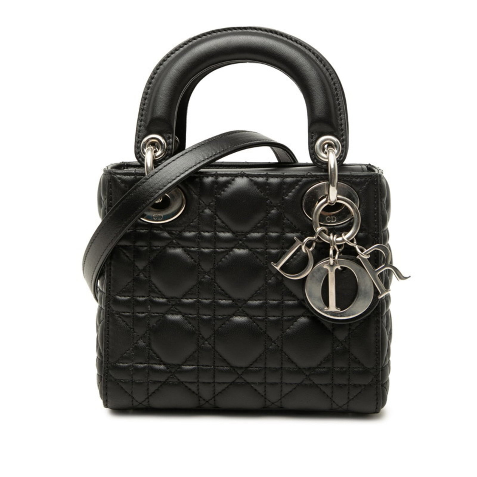 Handbag Shoulder Christian Dior Leather: Handbag Shoulder Christian Dior Leather This luxurious Christian Dior leather shoulder bag boasts sleek lines and sophisticated style, crafted from high-quality lambskin. Measuring just 15cm x 17cm x