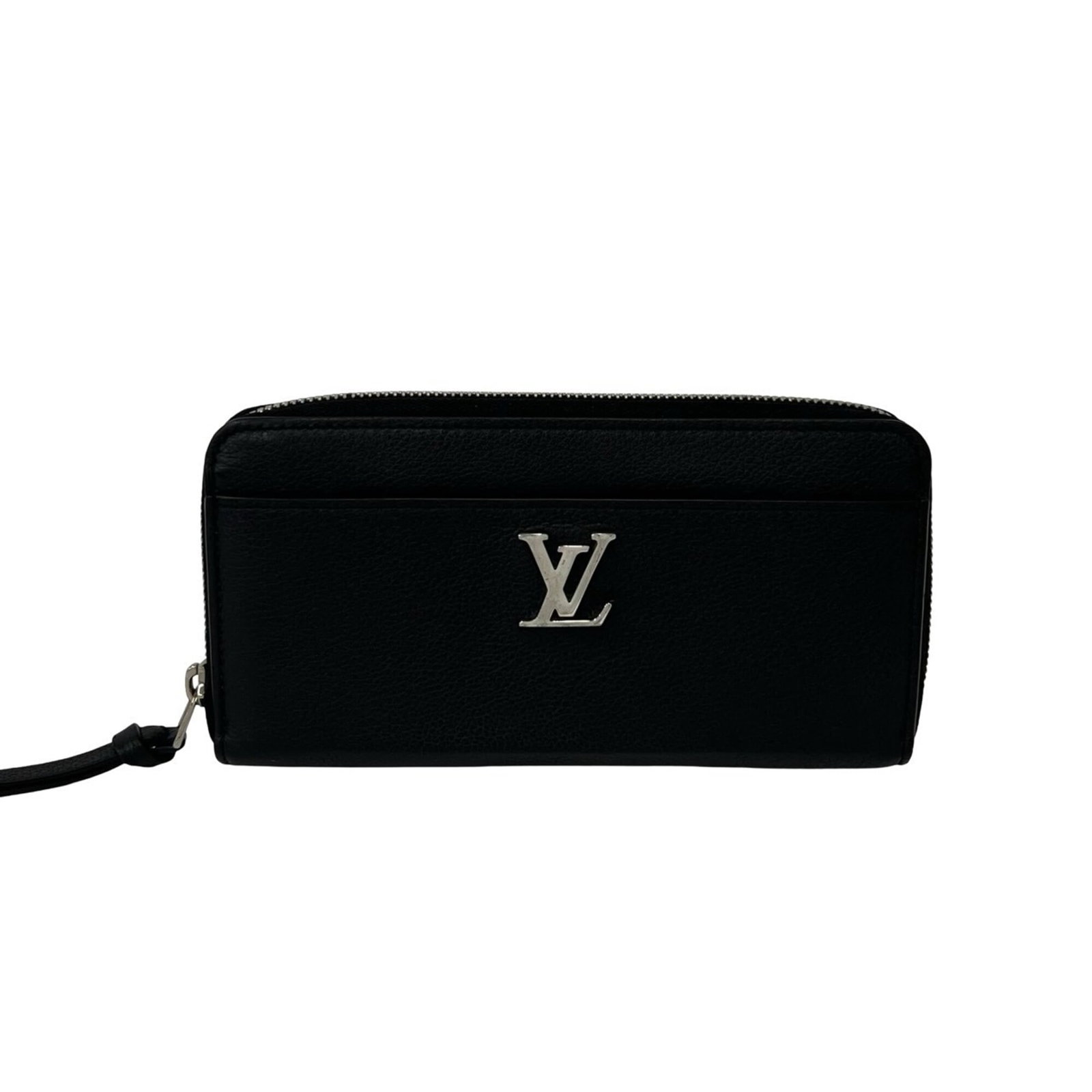 Long Wallet Bi Fold Leather Louis Vuitton: Long Wallet Bi Fold Leather Louis Vuitton Black leather bi-fold wallet from Louis Vuitton, measuring 10.5cm x 19.5cm x 2.5cm, offering a sleek and classic design. This long wallet features