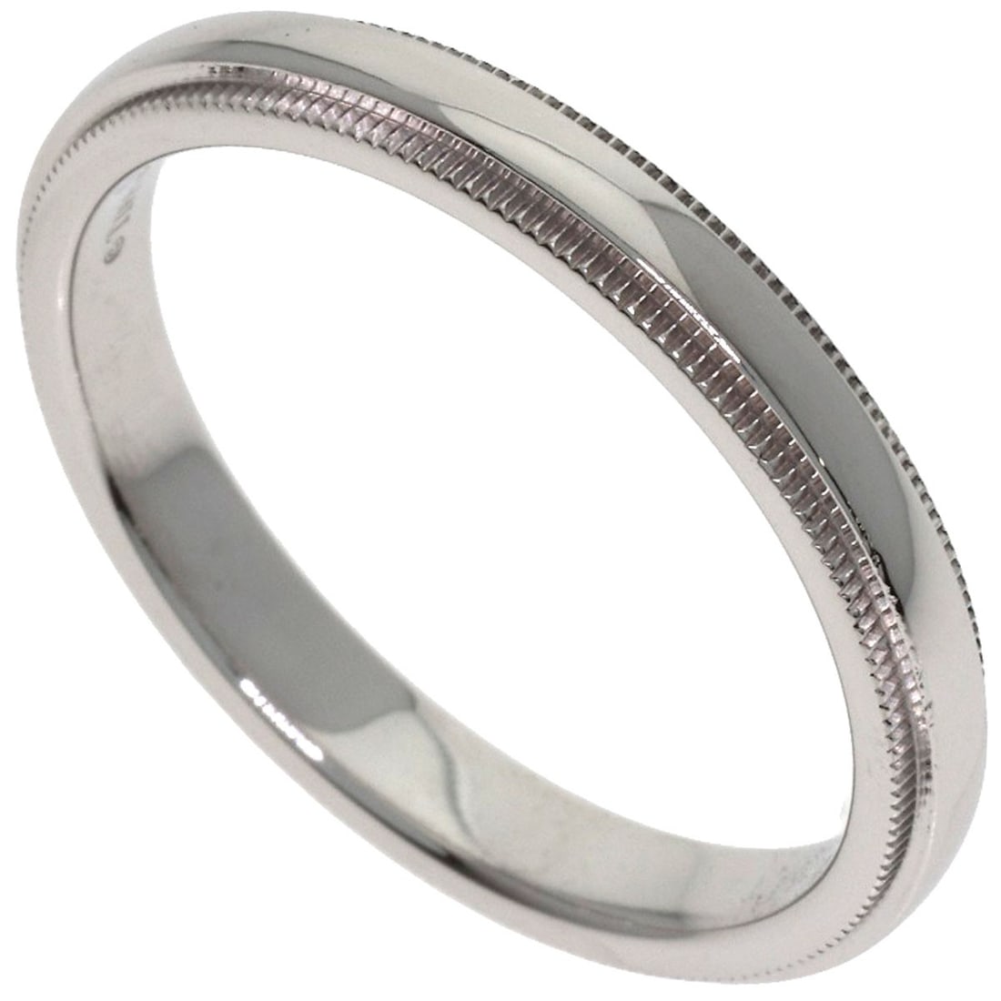 Platinum Pt950 Milgrain Ring by Tiffany&Co: Platinum Pt950 Milgrain Ring by Tiffany&Co Platinum Pt950 Milgrain Ring by Tiffany&Co features intricate milgrain details, showcasing the brand's signature craftsmanship. Made from high-quality