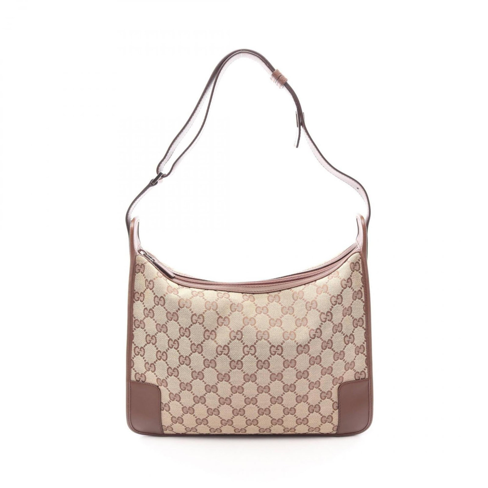 Canvas leather bag Gucci shoulder: Canvas leather bag Gucci shoulder Canvas leather bag with Gucci shoulder, featuring a classic design in beige and brown colors. The bag measures 21cm x 30.5cm x 7cm and has a sturdy canvas and
