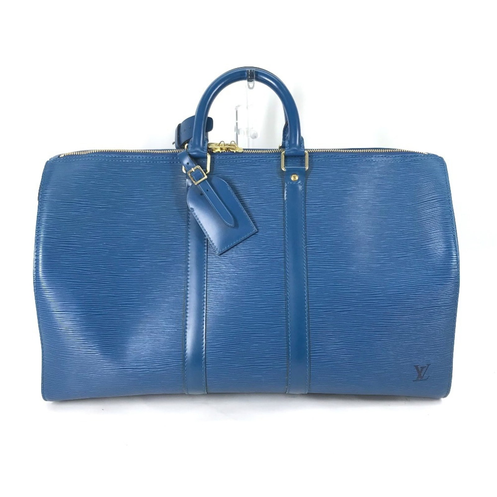 Louis Vuitton Boston Bag Handbag Epi Leather: Louis Vuitton Boston Bag Handbag Epi Leather Blue, Galle, Toledo blue Epi leather Louis Vuitton Boston bag with gold hardware and zipper closure. This stylish handbag features an open pocket on the