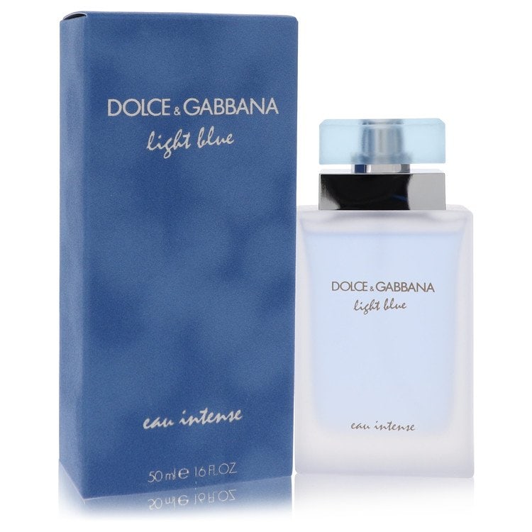 Light Blue Eau Intense by Dolce & Gabbana Eau De Parfum Spray 1.6 oz: Light Blue Eau Intense by Dolce & Gabbana Eau De Parfum Spray 1.6 oz Light Blue Eau Intense by Dolce & Gabbana is a citrusy-floral women's fragrance created by Olivier Cresp. This long-lasting scent