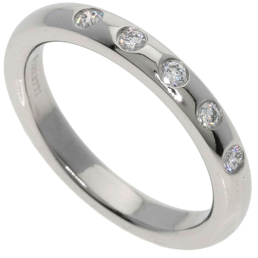 Tiffany&Co. Stacking Bands 5P Diamond Ring Platinum Pt950: Tiffany&Co. Stacking Bands 5P Diamond Ring Platinum Pt950 Platinum Pt950 Tiffany&Co. stacking bands diamond ring available in size 4.25(US). This elegant ring features five diamonds set on a