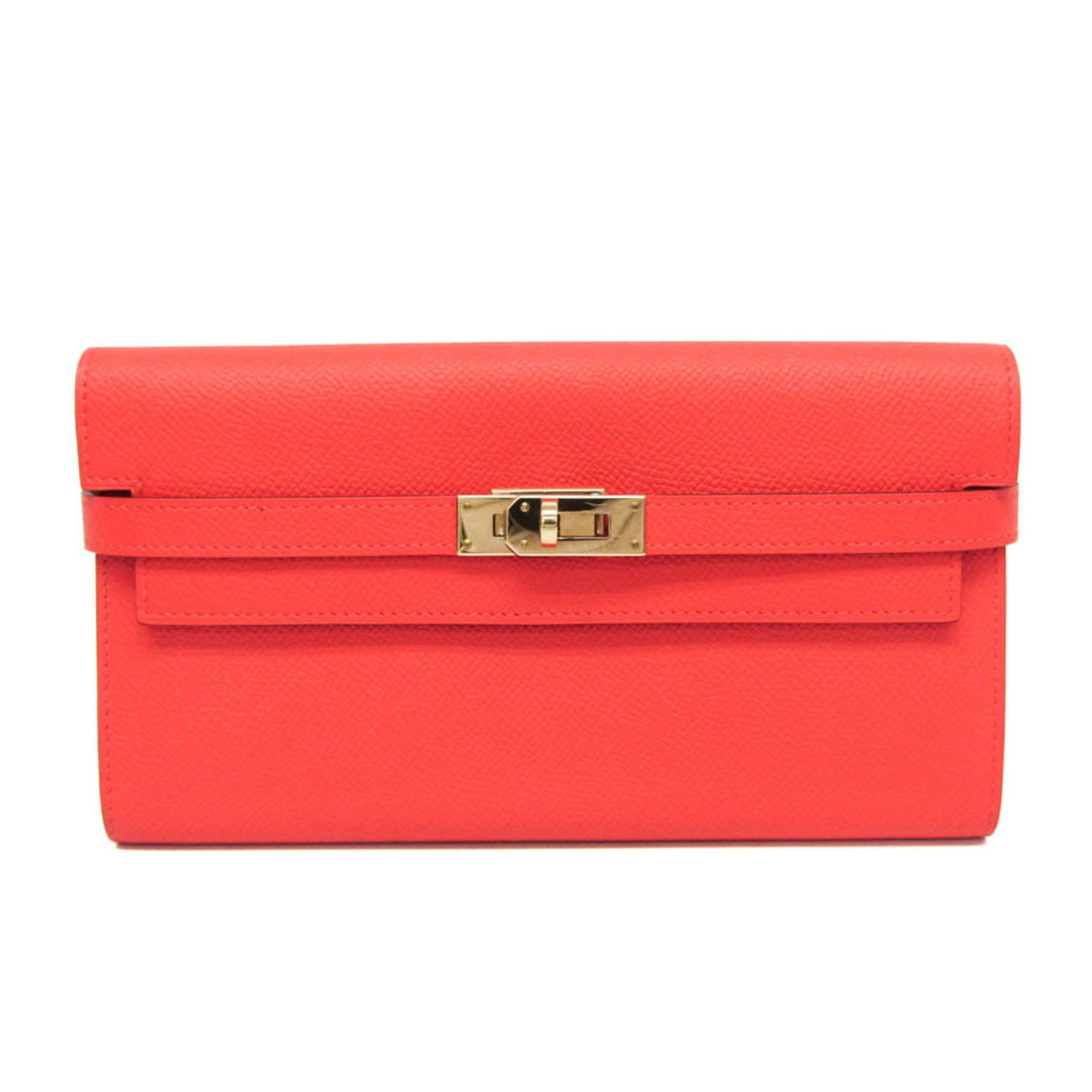 Epsom Leather Bi Fold Wallet Hermes: Epsom Leather Bi Fold Wallet Hermes Rose Jaipur and Salmon pink hues beautifully complement each other in the Epsom Leather Bi Fold Wallet by Hermes, showcasing a striking combination of colors. This