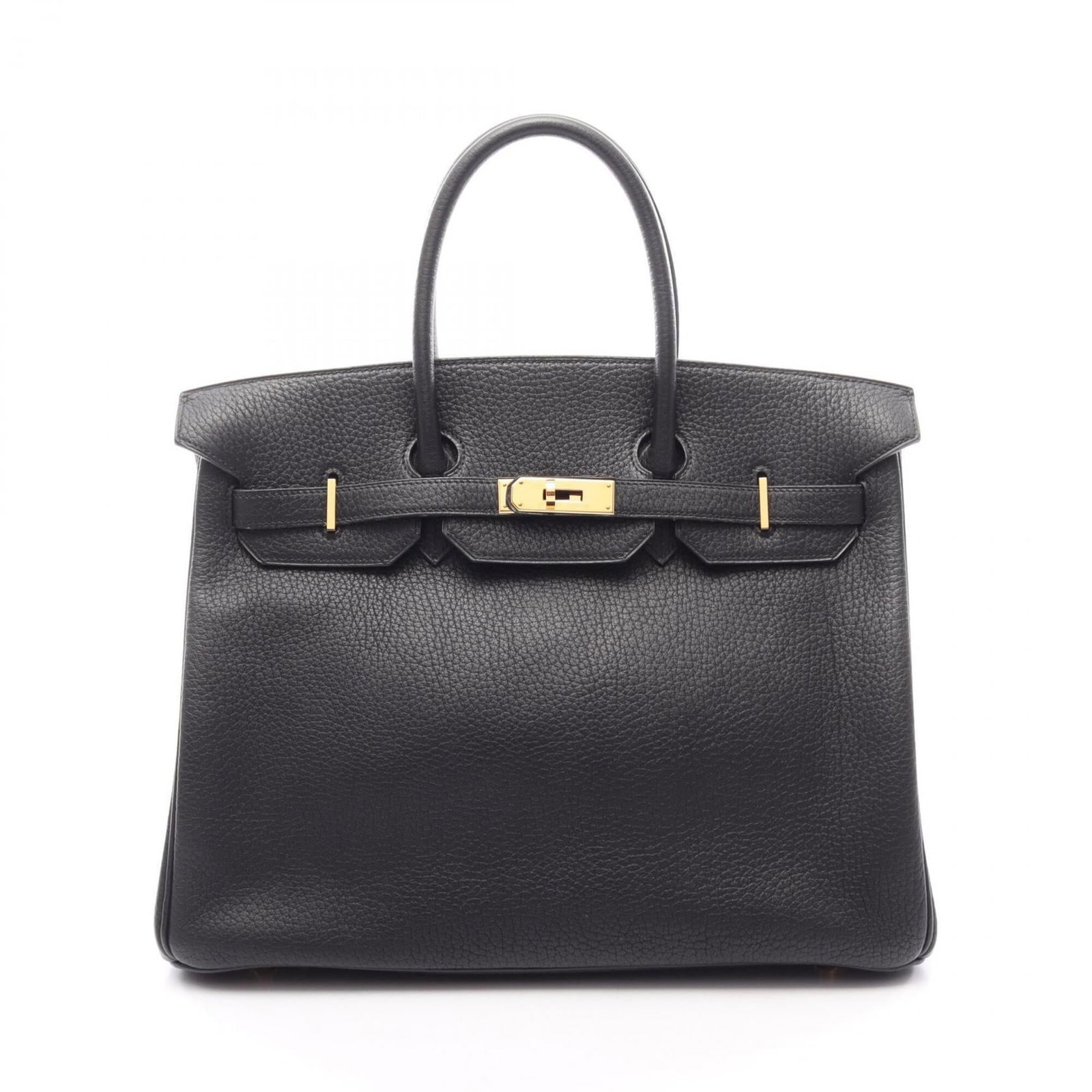 Handbag Ardennes Hermes Leather: Handbag Ardennes Hermes Leather Ardennes leather handbag from Hermes, featuring black hardware and gold accents. Measuring 28cm x 35cm x 18cm, this stylish bag boasts a sleek design with clean lines