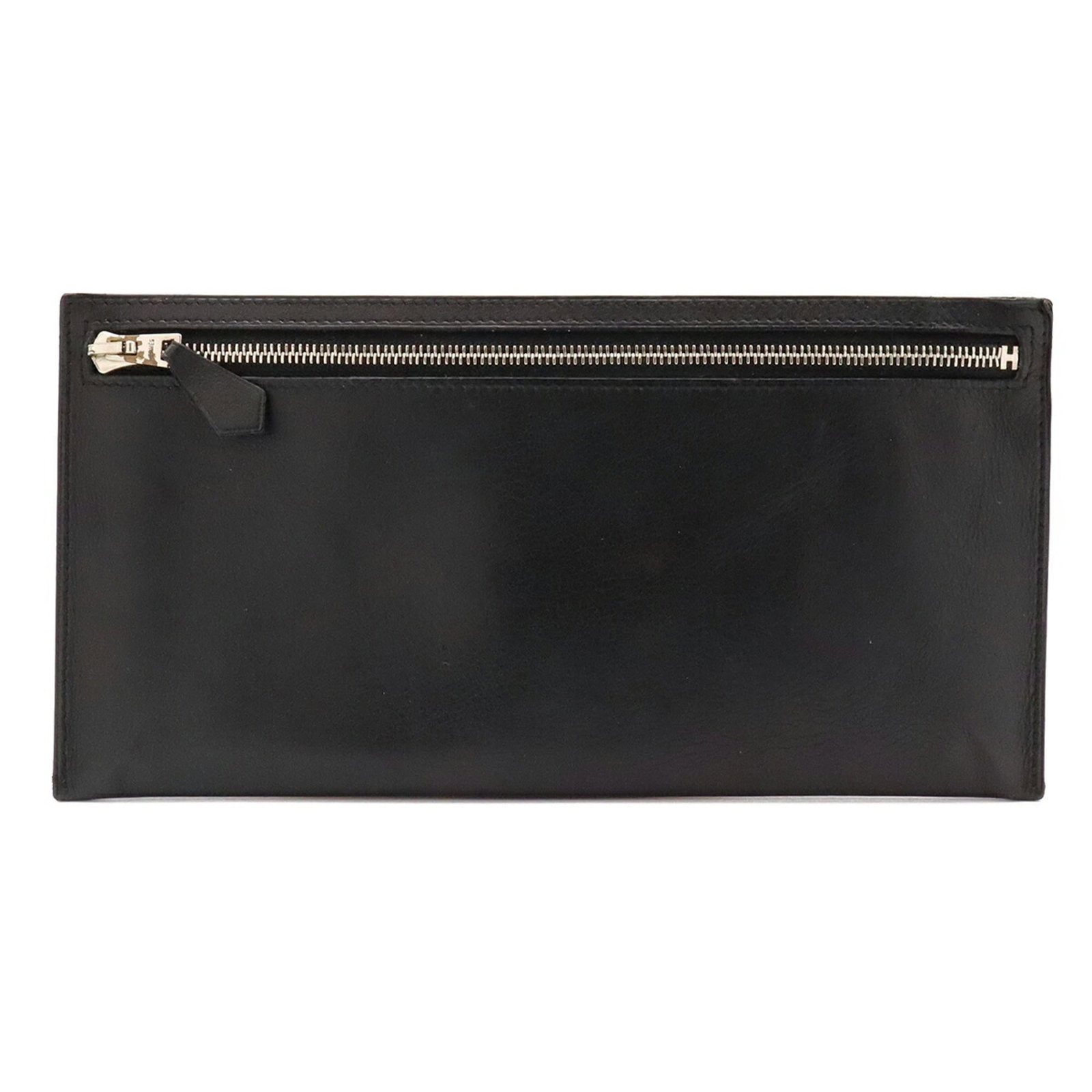 Hermes Pen Case Leather: Hermes Pen Case Leather Black leather pen case from Hermes, measuring 11cm x 21.5cm, made from premium material with a sleek design. This compact case features a classic style that complements any wri