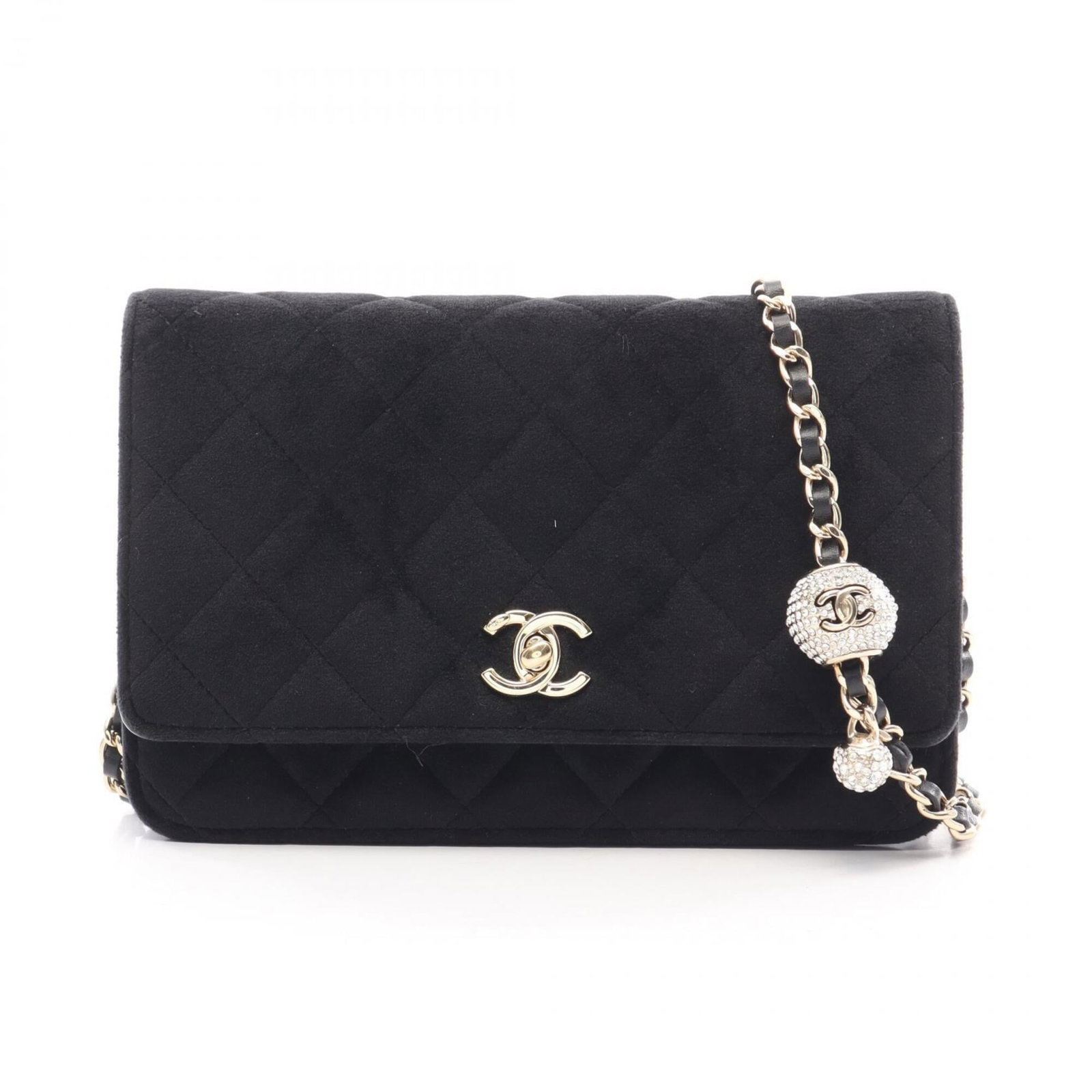 Shoulder Bag from Chanel Fabric: Shoulder Bag from Chanel Fabric Black fabric shoulder bag with gold hardware, measuring 12cm x 19cm x 3.5cm. This Chanel-style handbag features a classic design and sleek black color, making it a