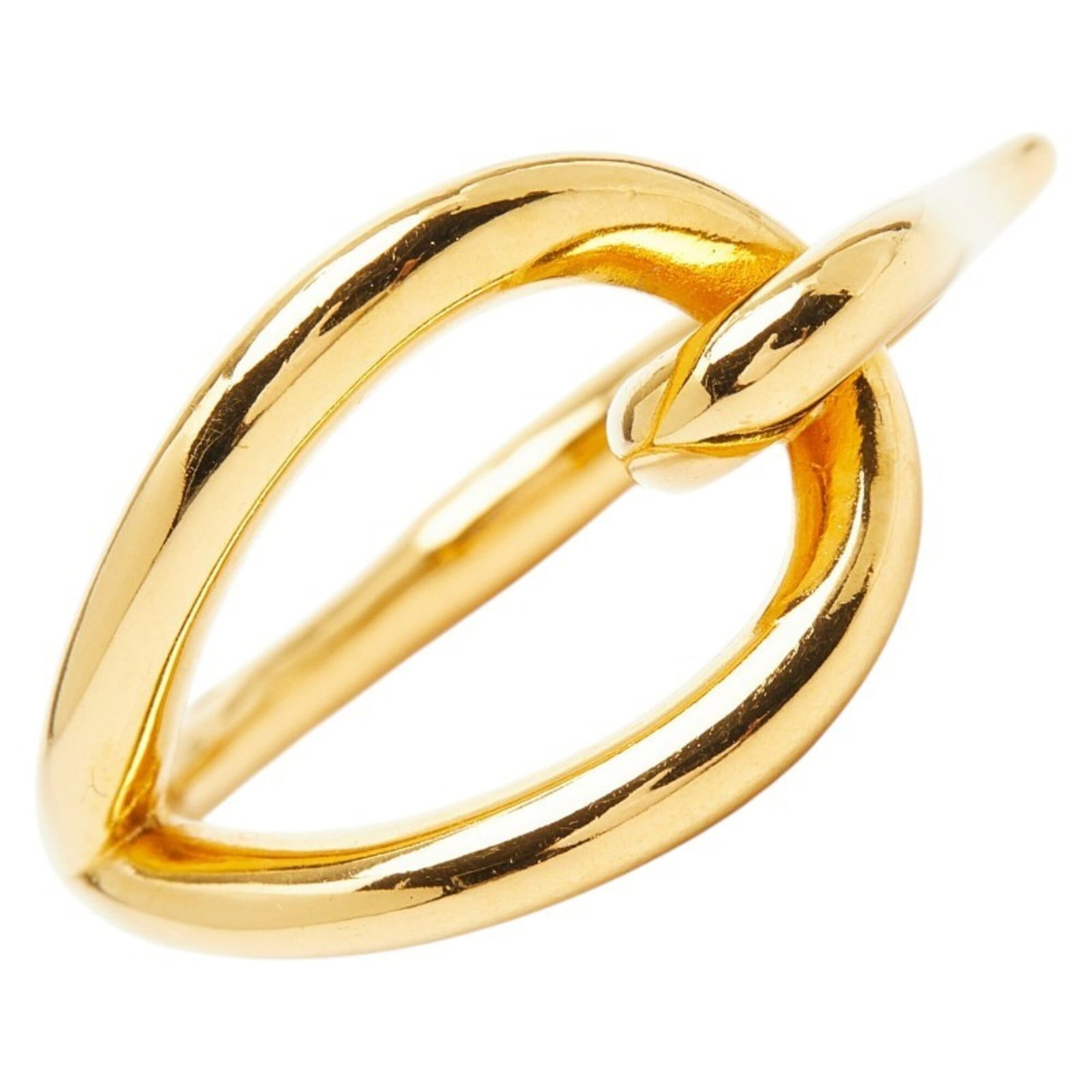 Ring Hermes Scarf: Ring Hermes Scarf The Ring Hermes Scarf is a petite, gold-toned accessory featuring a signature. Measuring just 1.57cm x 2.66cm in size, it's a compact yet elegant addition to any collection. Its