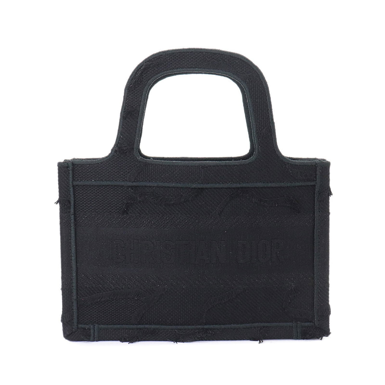 Dior Handbag Canvas Tote Christian: Dior Handbag Canvas Tote Christian Black canvas tote bag from Christian Dior, featuring a sleek and modern design. The bag measures 15.5cm x 23cm x 6cm and weighs 190g, making it a stylish and portabl
