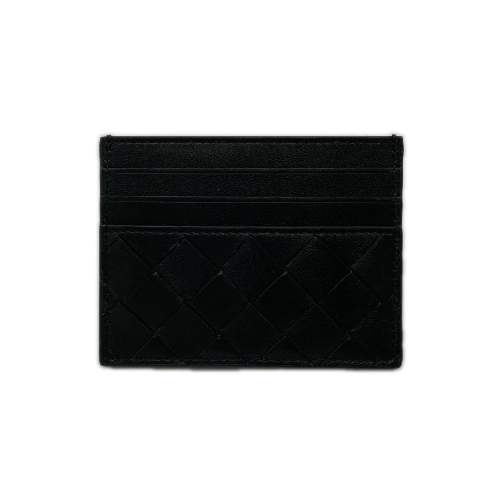 Business Card Leather Case Bottega Veneta: Business Card Leather Case Bottega Veneta Bottega Veneta's Intrecciato leather business card case boasts sleek, all-black lambskin construction. The open closure and compact size make it a convenient 