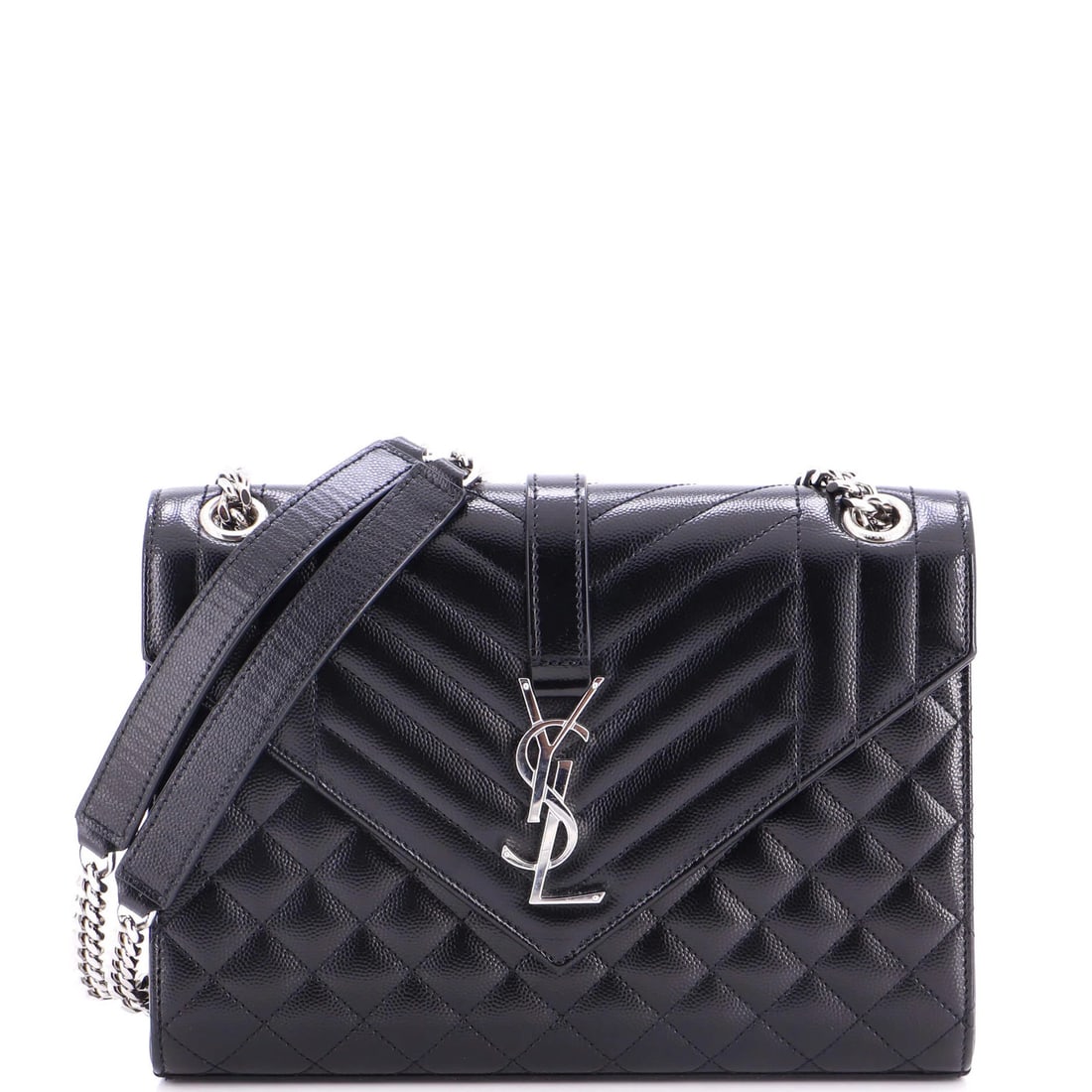 Mixed Matelasse Leather Medium Satchel Envelope Classic Monogram Saint Laurent (1 of 5)