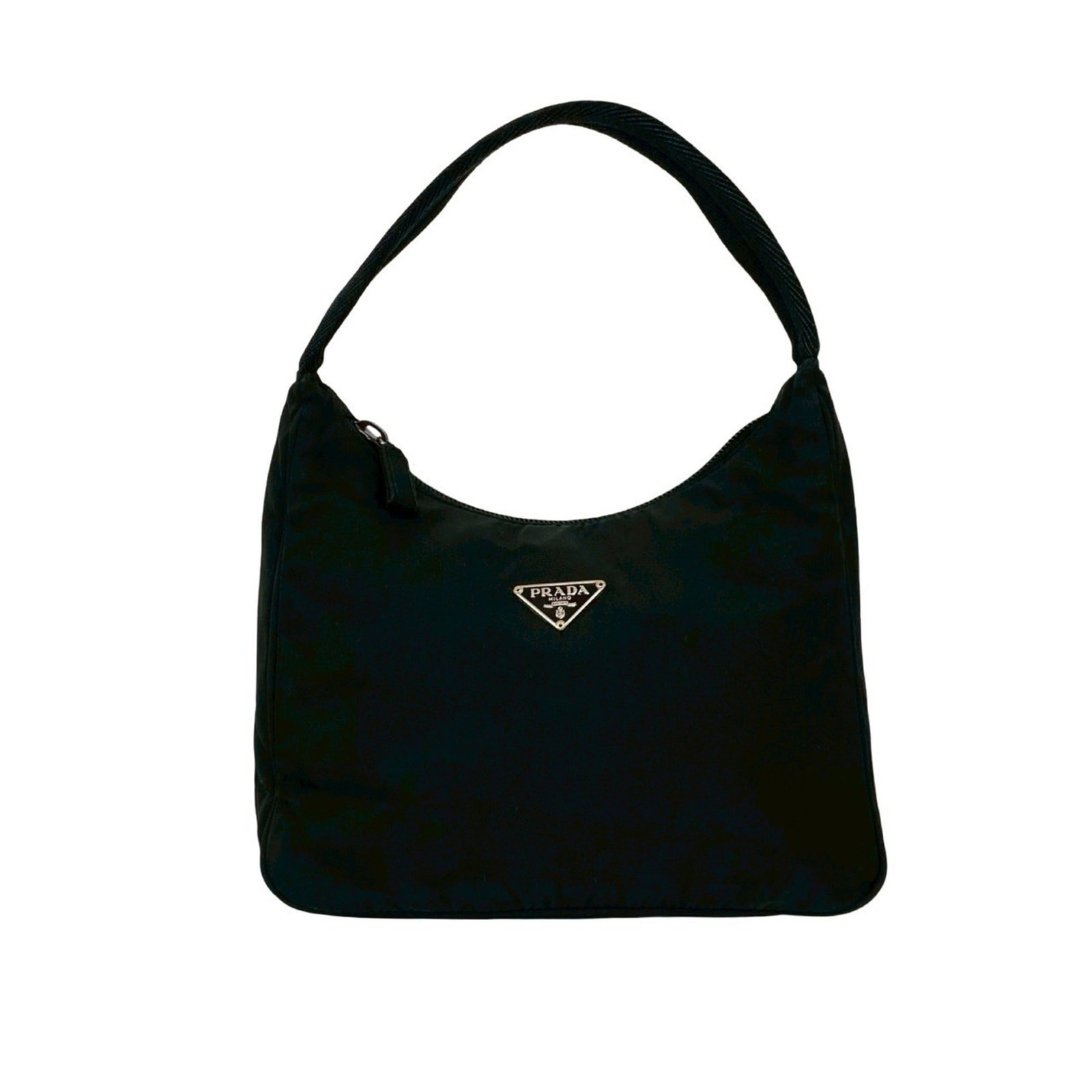 Prada Handbag Nylon: Prada Handbag Nylon Black Prada Nylon Handbag. Made from high-quality nylon, this sleek and modern handbag measures 15cm x 20cm x 7cm. Its understated design makes it a stylish accessory for everyday 