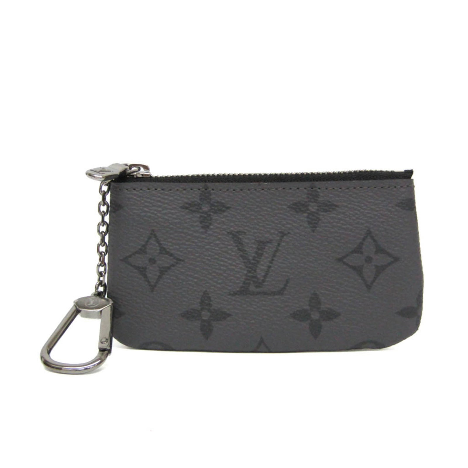Monogram Eclipse Purse Case Coin Vuitton Louis: Monogram Eclipse Purse Case Coin Vuitton Louis The Monogram Eclipse Purse Case by Louis Vuitton features a sleek design with a black and gray color scheme, adorned with the iconic monogram pattern.