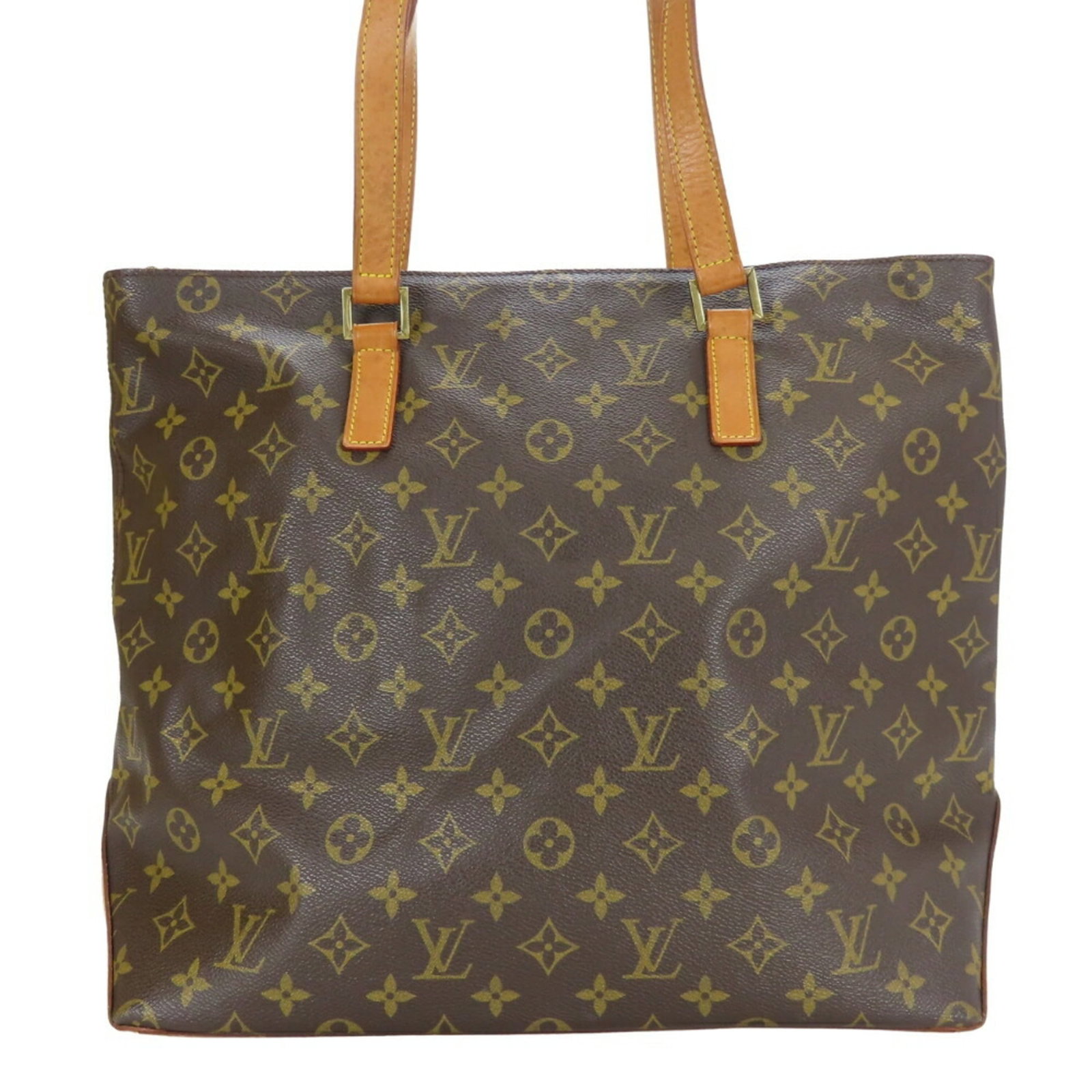 Monogram Leather Louis Vuitton Tote Bag: Monogram Leather Louis Vuitton Tote Bag Monogram Leather Louis Vuitton Tote Bag in Brown features the iconic monogram pattern and high-quality vachetta leather construction. This classic tote bag meas