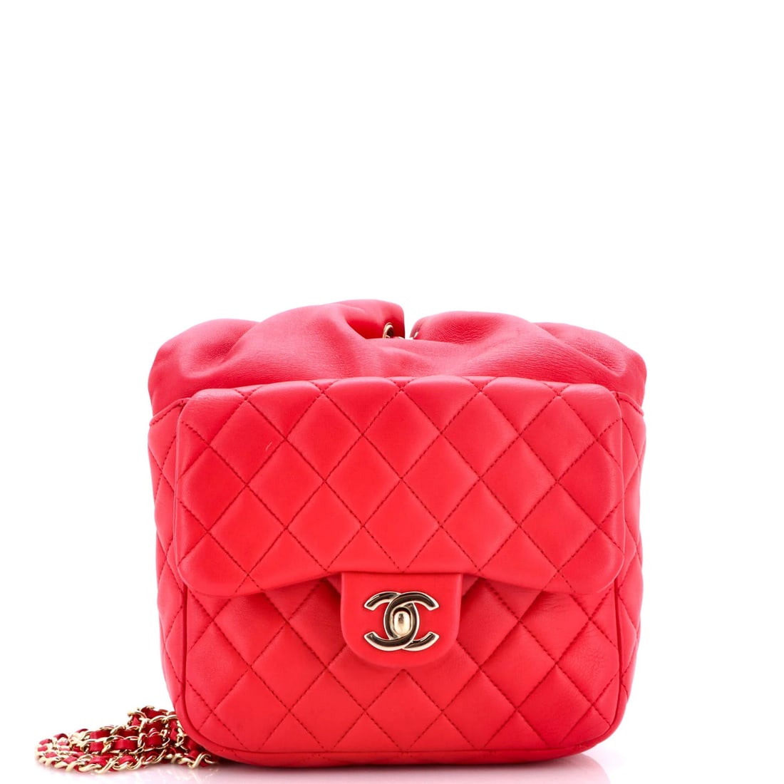 Chanel Small Lambskin Backpack In Seoul: Chanel Small Lambskin Backpack In Seoul Small, stylish, and sleek, this Chanel Small Lambskin Backpack In Seoul is a chic accessory for everyday use. Made from high-quality red leather exterior with