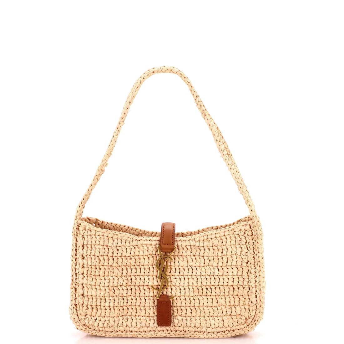 Laurent Saint Le Raffia Hobo 5 7 Mini: Laurent Saint Le Raffia Hobo 5 7 Mini The Saint Laurent Le Raffia Hobo 5 7 Mini offers a stylish and compact shoulder bag with neutral exterior and interior colors, crafted from high-quality raffia