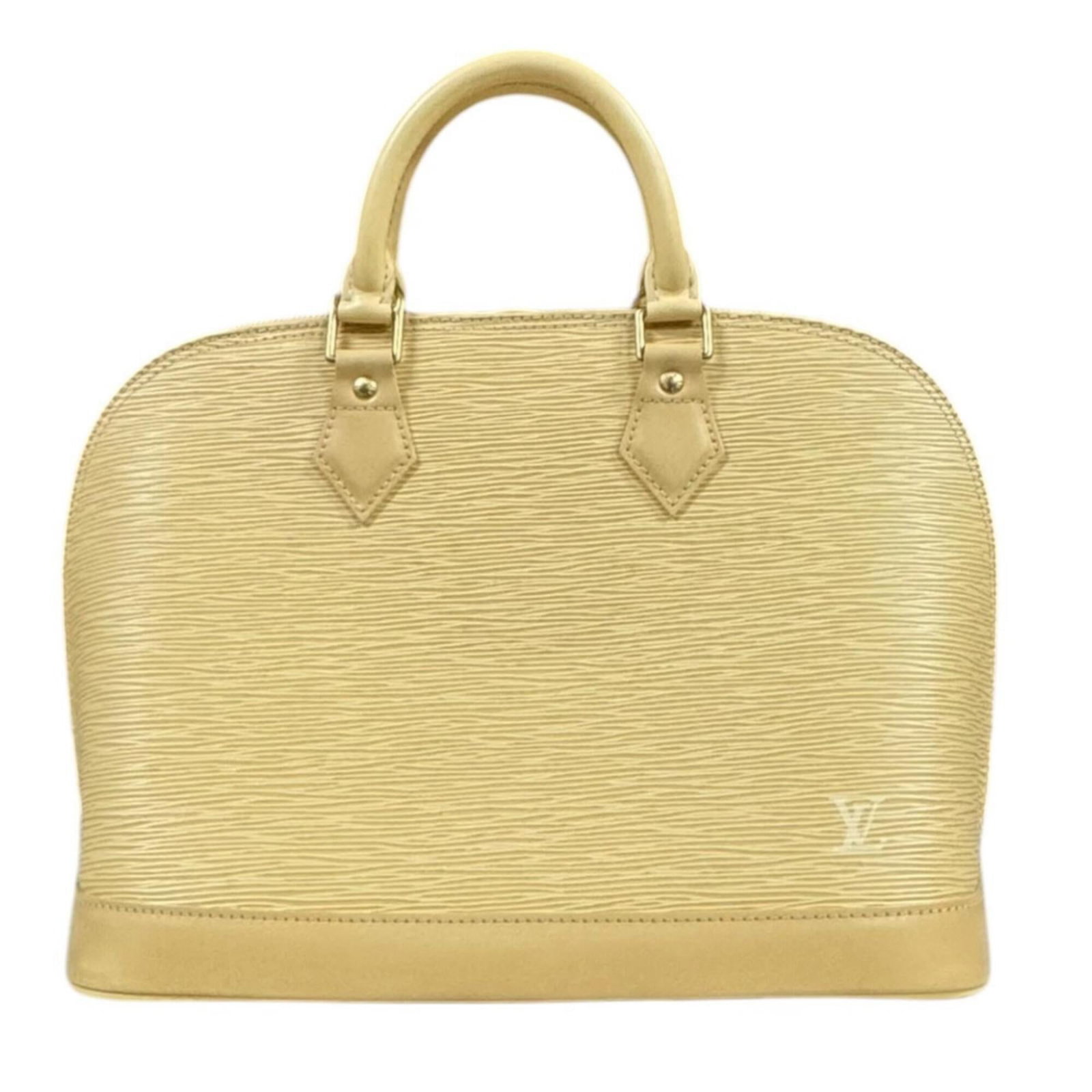 Louis Vuitton Handbag Epi Leather: Louis Vuitton Handbag Epi Leather The Louis Vuitton Alma Epi Leather Handbag boasts classic design and timeless elegance with its signature monogram pattern, adorned in gold hardware. Made from