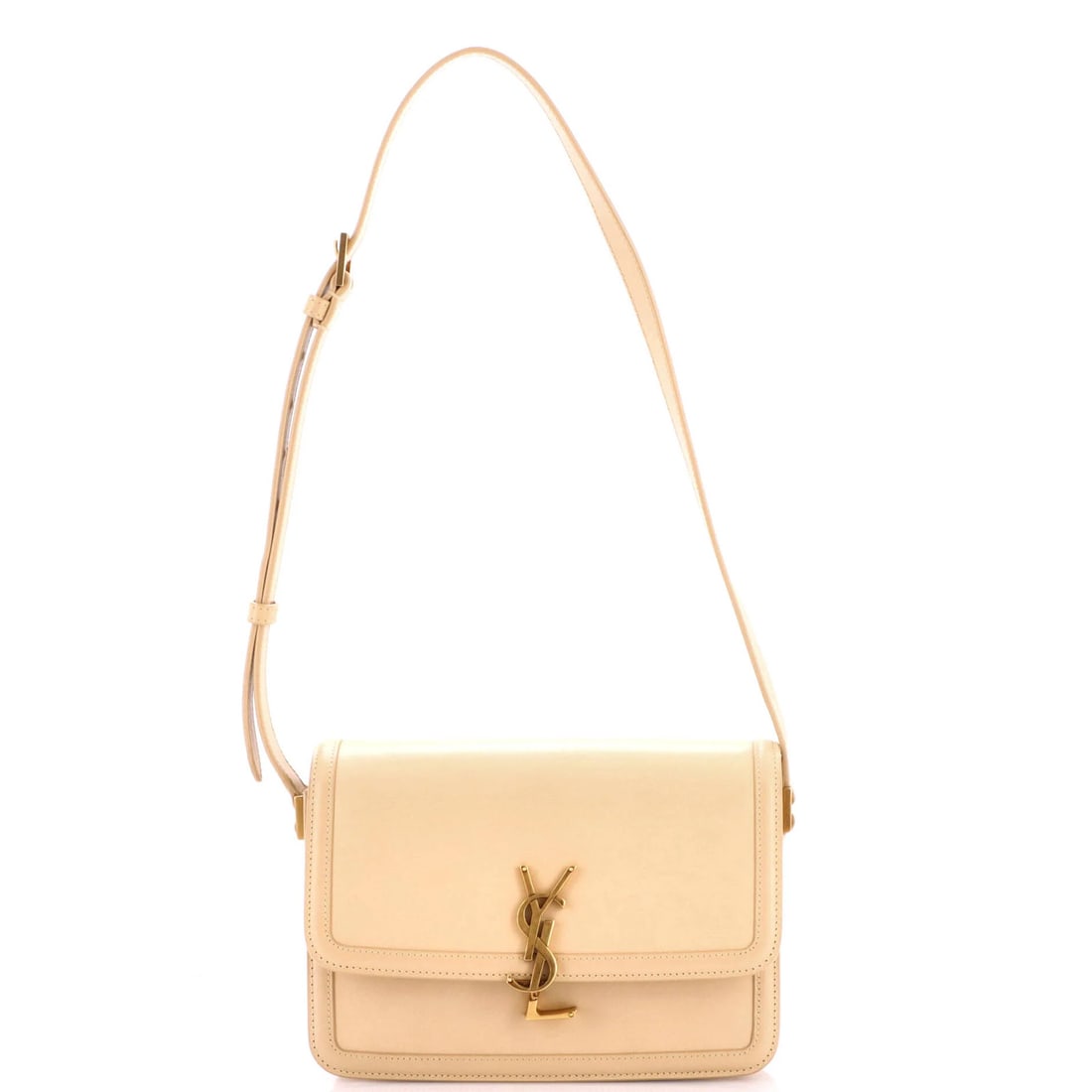 Saint Laurent Medium Leather Bag Solferino: Saint Laurent Medium Leather Bag Solferino The Saint Laurent Medium Leather Bag Solferino boasts a neutral exterior with minor scuffs, creases, and edge wear, showcasing its understated elegance.