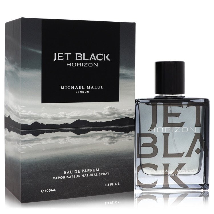 Jet Black Horizon by Michael Malul Eau De Parfum Spray 3.4 oz: Jet Black Horizon by Michael Malul Eau De Parfum Spray 3.4 oz Jet Black Horizon by Michael Malul Eau De Parfum Spray is a men's cologne available in a 3.4 oz size. This scent features the brand name a