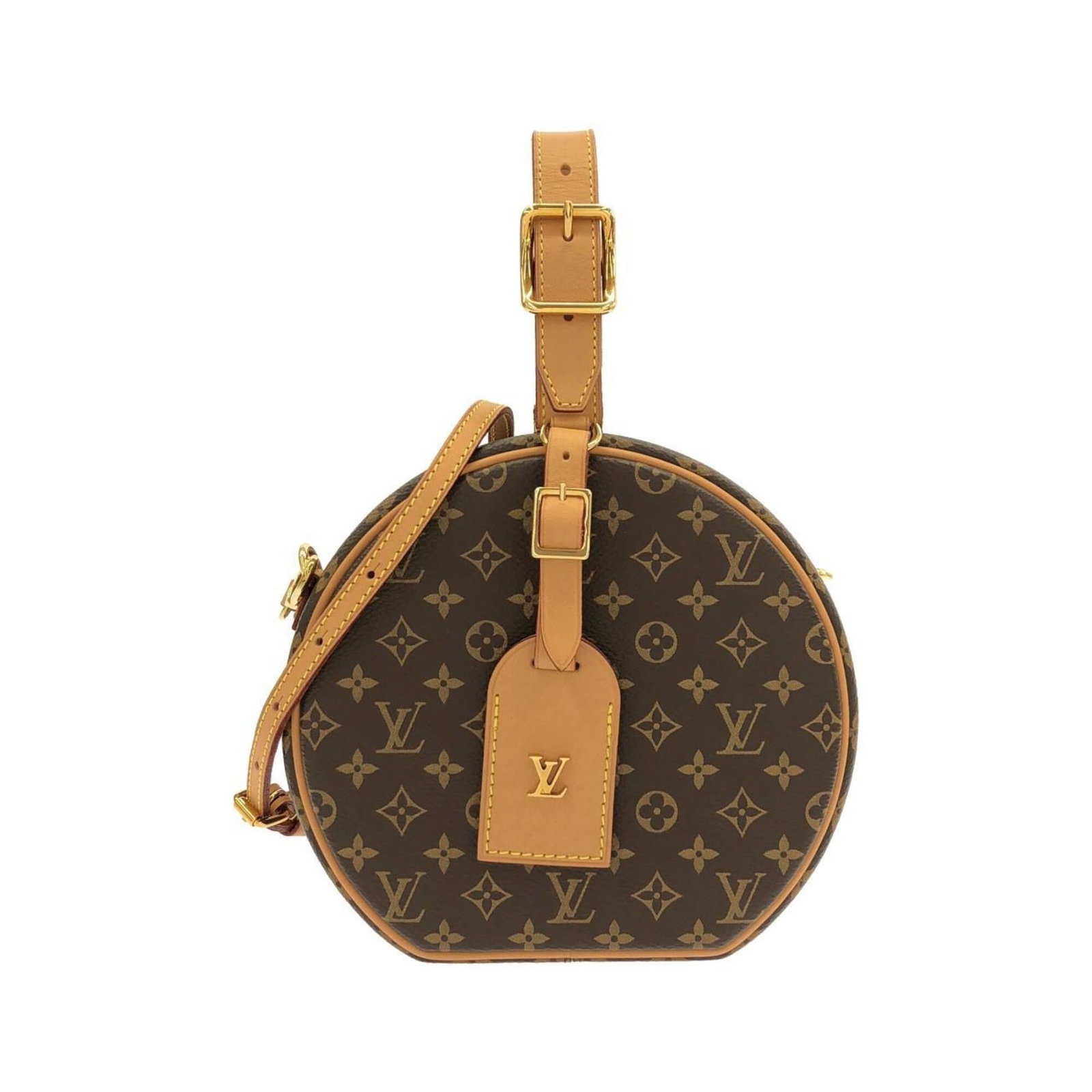 Canvas Coated Louis Vuitton Handbag: Canvas Coated Louis Vuitton Handbag Marron, Monogram Louis Vuitton Coated Canvas Handbag. This handbag features coated canvas material and the iconic Monogram pattern, measuring 16cm x 17cm x 8cm. The