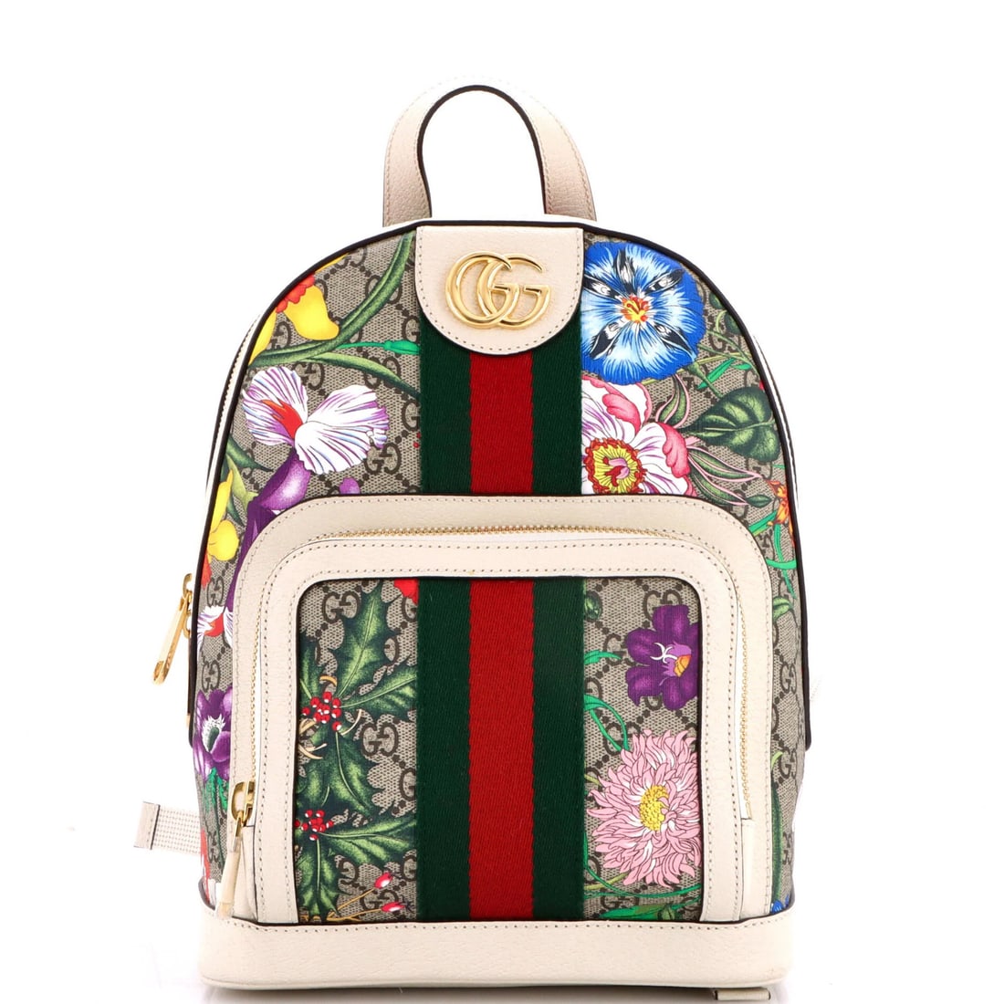 Gucci Flora Small GG Coated Canvas Leather Backpack Ophidia (1 of 6)
