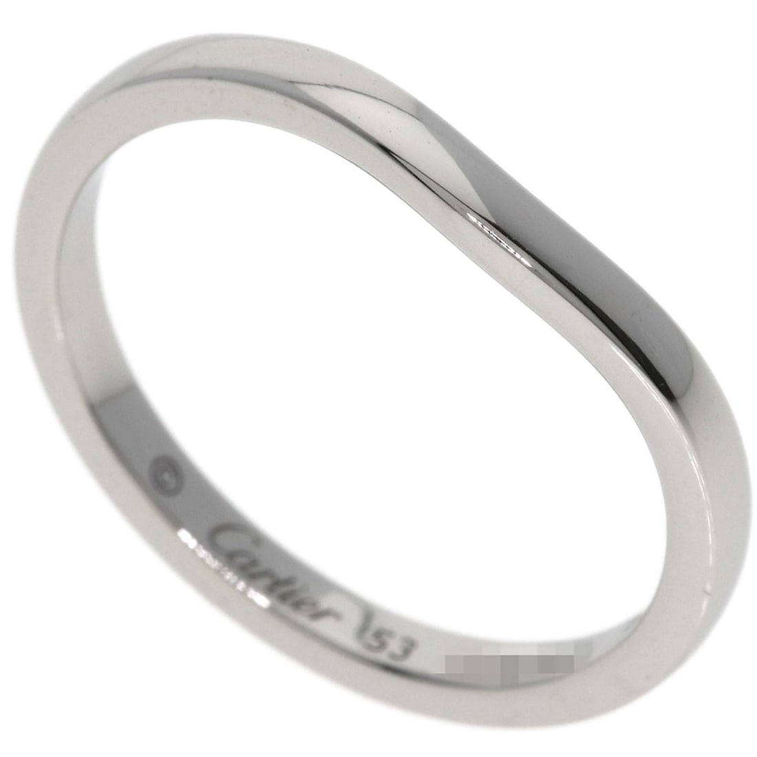 Ring platinum curve ballerina cartier #53: Ring platinum curve ballerina cartier #53 Platinum Curve Ballerina Ring by Cartier features a sleek silver design with no main stone, making it a unique and elegant accessory. The PT950 platinum