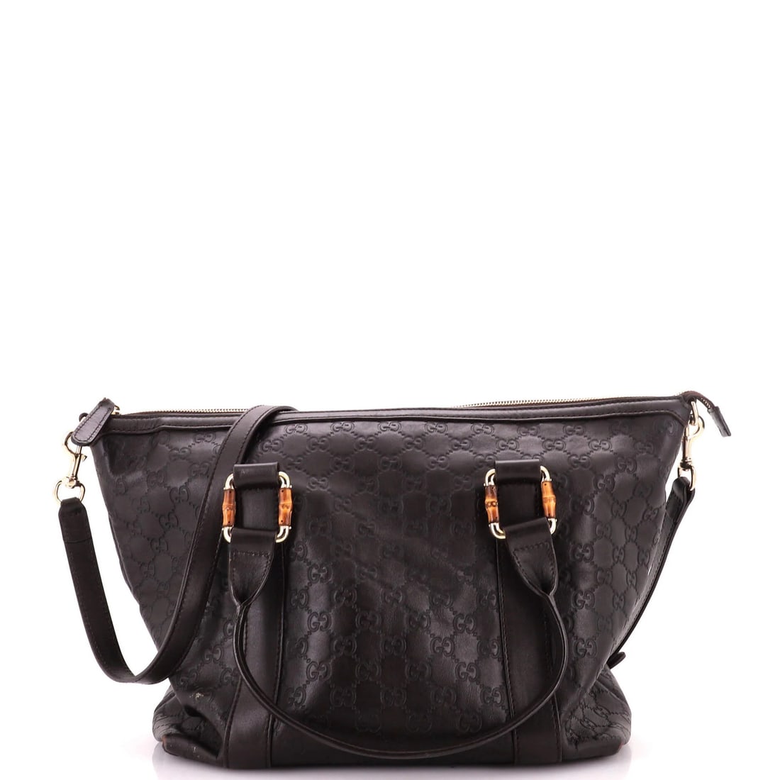 Bamboo bar tote leather with Guccissima detail medium: Bamboo bar tote leather with Guccissima detail medium The Gucci Bamboo Bar Tote Leather with Guccissima Detail Medium features a unique combination of bamboo and leather materials, adding an eco-frien