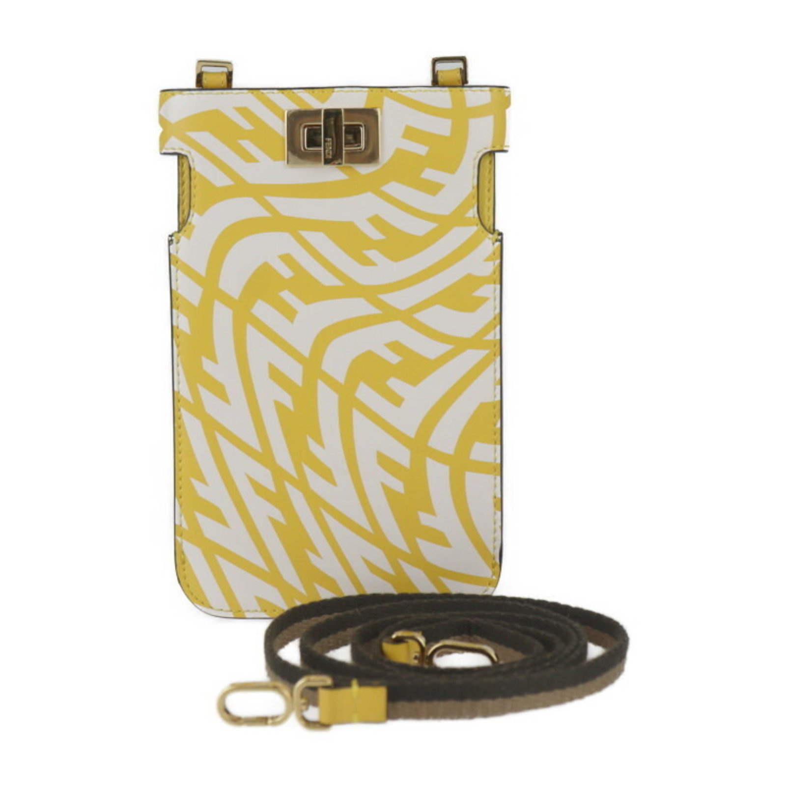 Pochette Leather Fendi Bag Pouch Shoulder: Pochette Leather Fendi Bag Pouch Shoulder This Fendi Pochette Leather Bag Pouch Shoulder is crafted from high-quality Calfskin leather and features a vibrant yellow color with gold hardware.