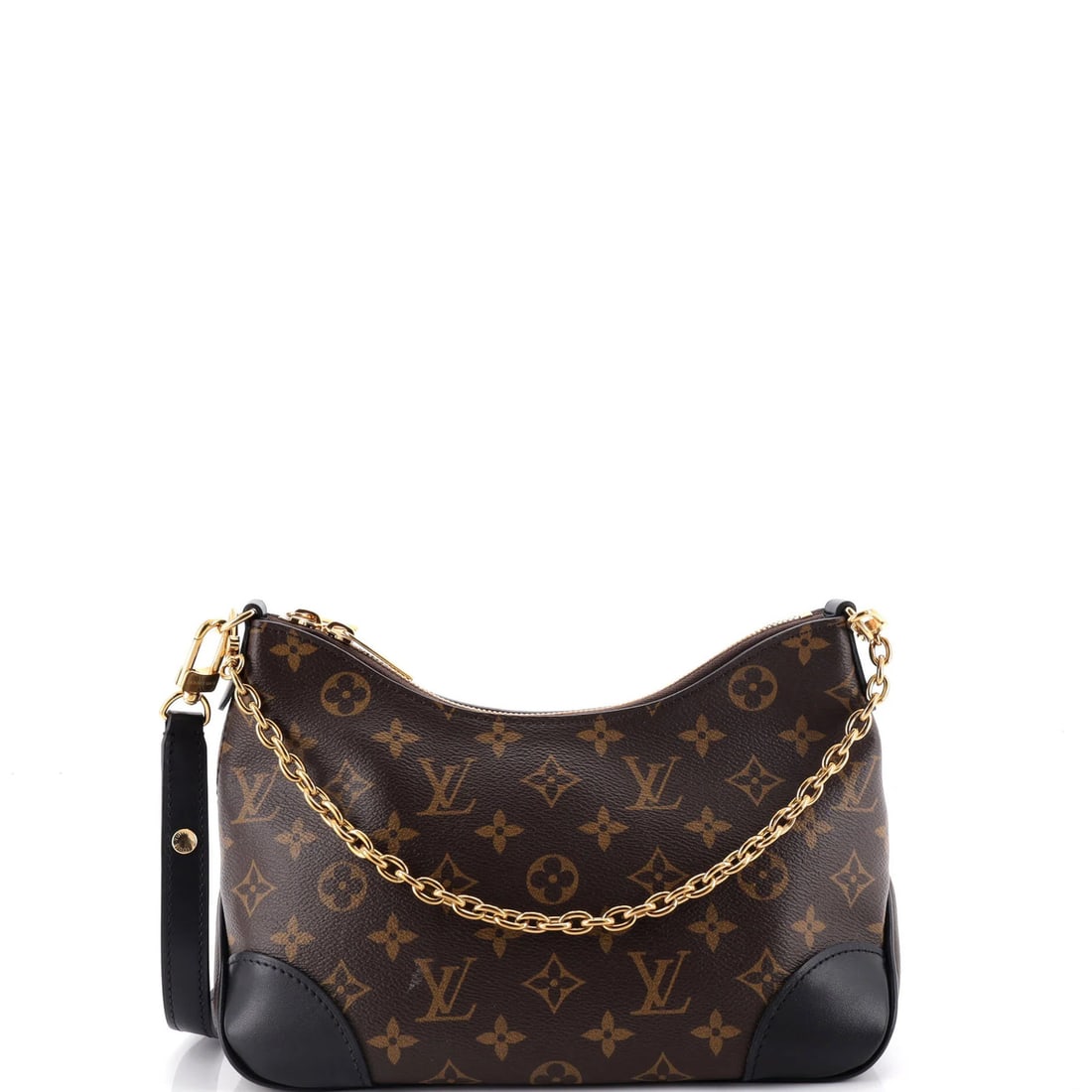 Louis Vuitton Canvas Monogram Boulogne NM Handbag: Louis Vuitton Canvas Monogram Boulogne NM Handbag Black Louis Vuitton Canvas Monogram Boulogne NM Handbag with minor scuffs and edge wear, featuring extra strap for added convenience. Measuring 8" dro