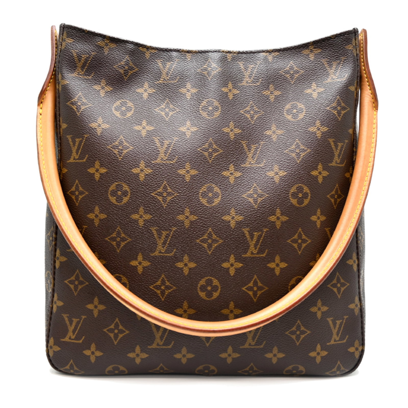 Shoulder Bag Monogram By Louis Vuitton: Shoulder Bag Monogram By Louis Vuitton Monogrammed with iconic Louis Vuitton style, this brown shoulder bag boasts the brand's signature monogram pattern. Made from high-quality materials, its