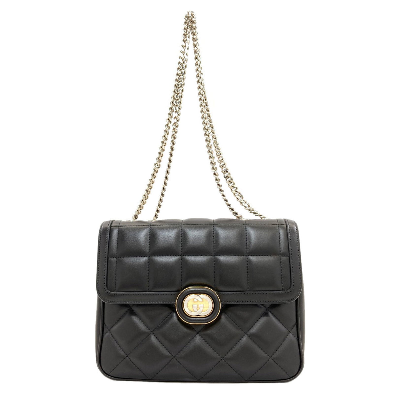 Gucci Shoulder Bag Leather: Gucci Shoulder Bag Leather Black Gucci Shoulder Bag with Leather Material, Measuring 19cm x 24.5cm x 8.5cm. This shoulder bag features a classic design and premium leather construction. Signed by the
