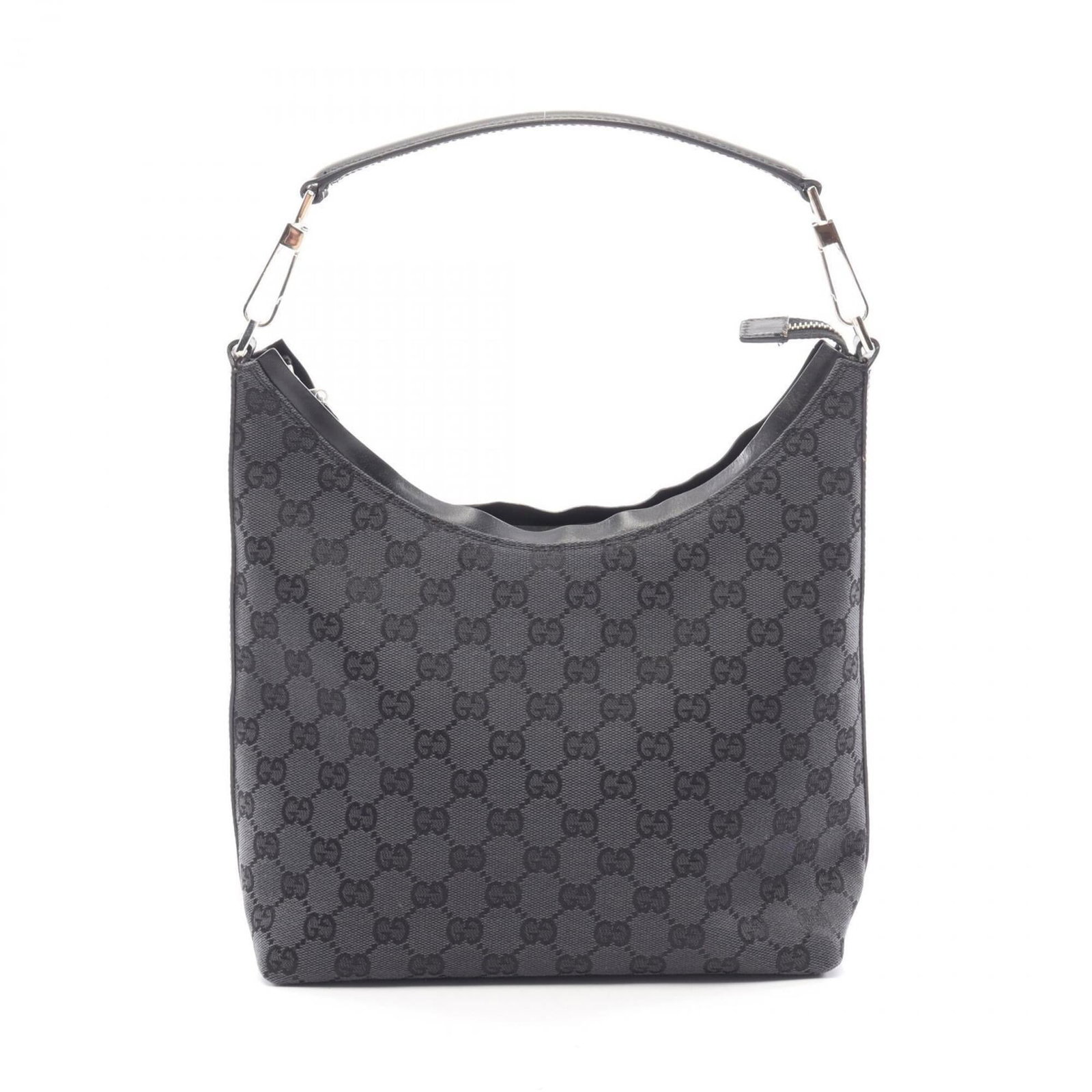 Gucci Handbag Shoulder Bag Gg Canvas Leather: Gucci Handbag Shoulder Bag Gg Canvas Leather Gucci's GG Canvas Leather shoulder bag boasts a sleek black design, featuring the iconic GG pattern. Made from high-quality materials, this stylish handbag