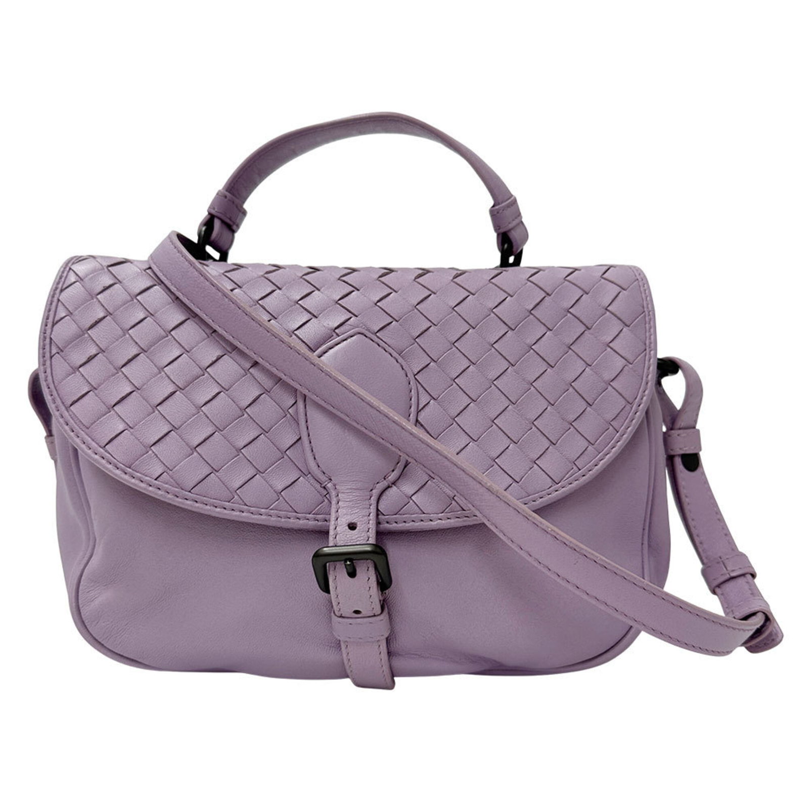 Shoulder Bag Canvas Handbag Bottega Veneta: Shoulder Bag Canvas Handbag Bottega Veneta Canvas Handbag with Purple Color, Italy Origin. This Bottega Veneta shoulder bag features canvas material and measures 16cm x 23cm x 8cm. The bag bears a sig