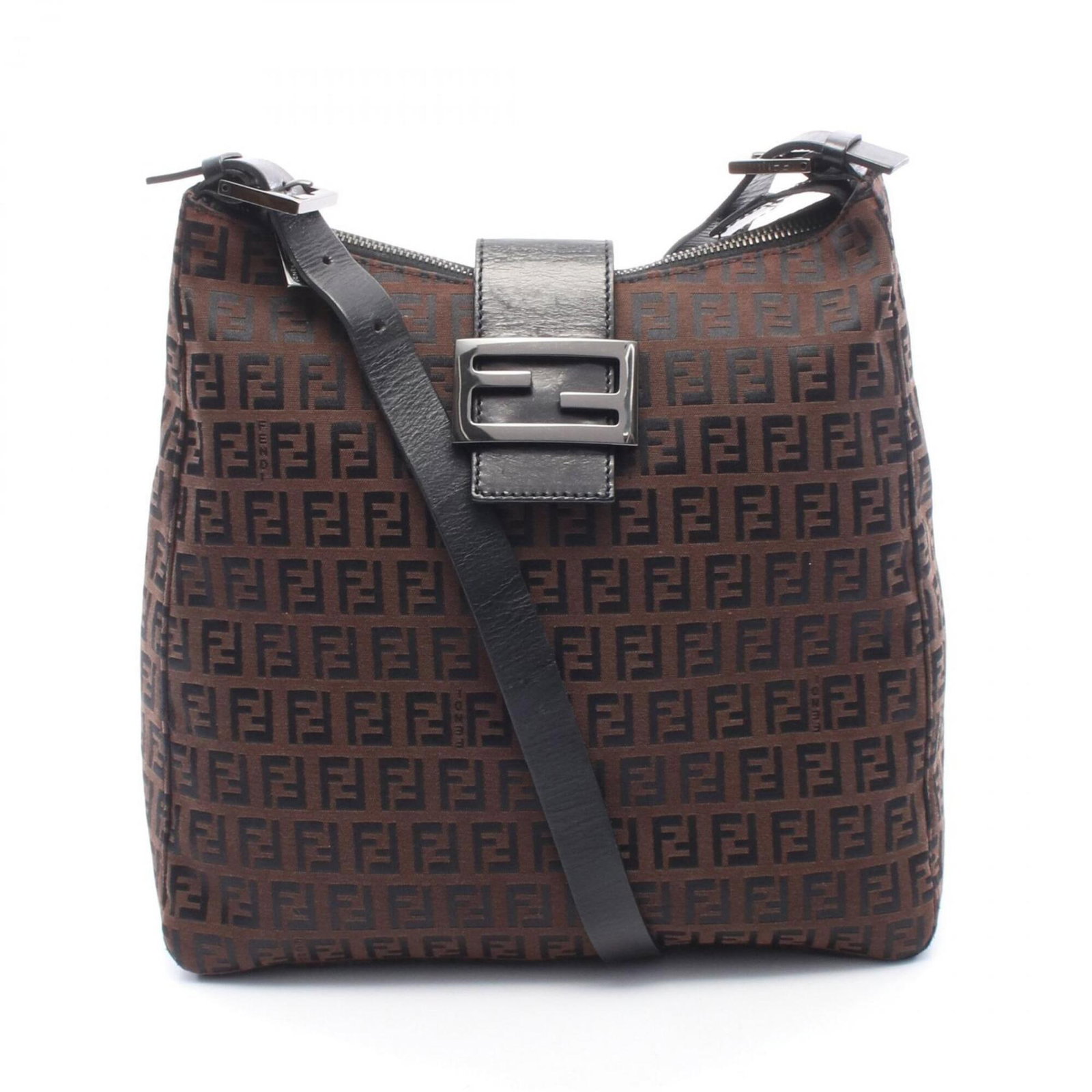 Fendi Handbag Nylon Leather Bag: Fendi Handbag Nylon Leather Bag Fendi Handbag Nylon Leather Bag - A stylish and versatile shoulder bag made from high-quality nylon and leather, featuring a sleek black and brown color combination. Me
