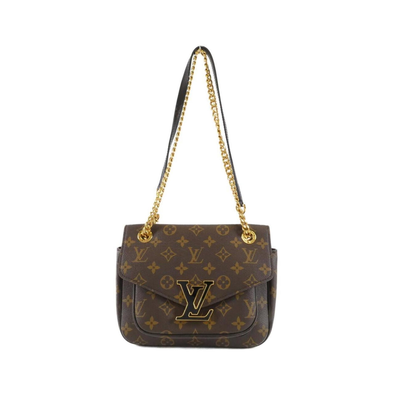 Shoulder bag coated canvas by Louis Vuitton: Shoulder bag coated canvas by Louis Vuitton Coated canvas by Louis Vuitton, this shoulder bag features a classic design with a brown color and precise measurements. Measuring 17cm x 24cm x 8cm, it