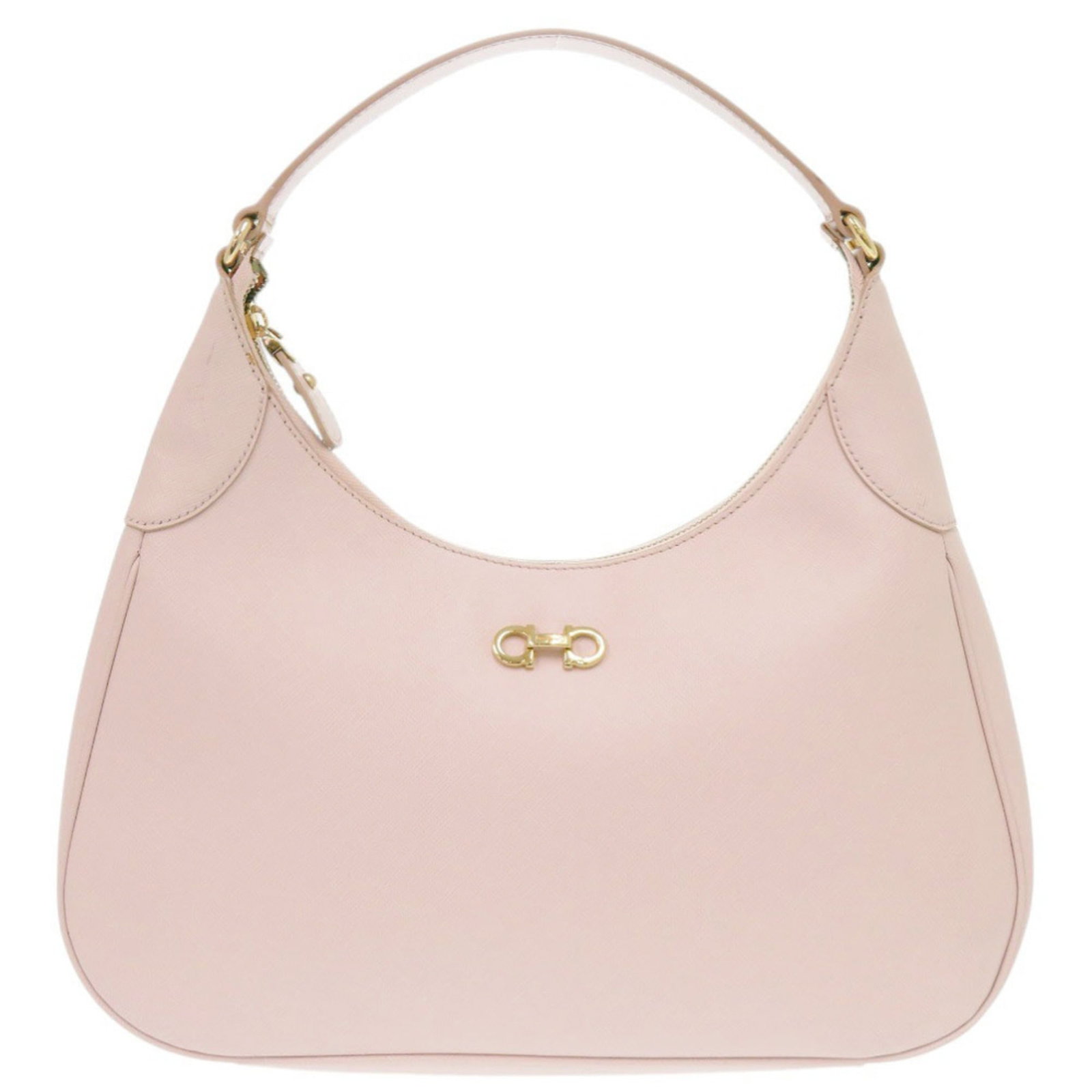 Shoulder bag leather by Salvatore Ferragamo: Shoulder bag leather by Salvatore Ferragamo Pink leather shoulder bag by Salvatore Ferragamo, measuring 19cm x 33cm x 6cm. This stylish bag features high-quality leather construction and a classic